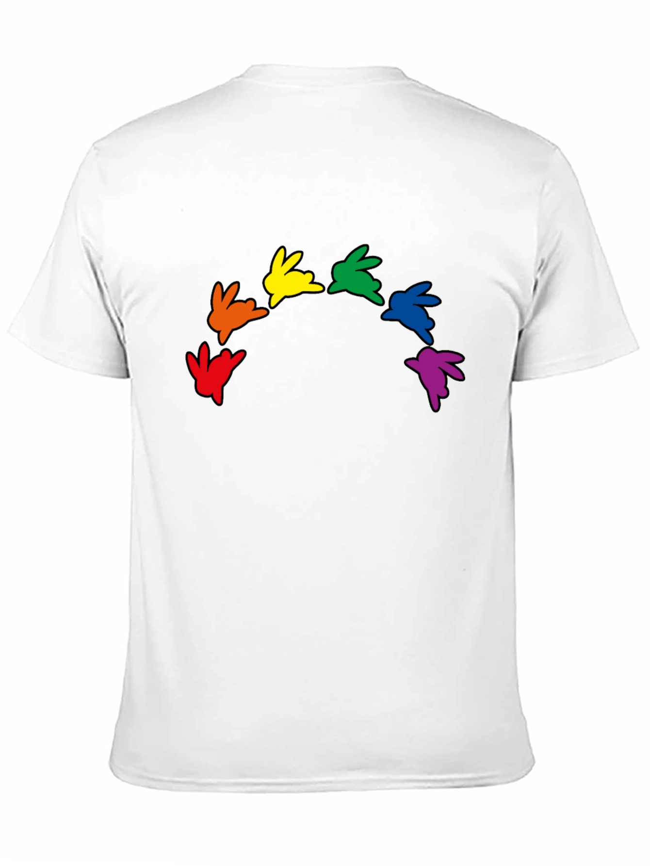 Black Rainbow Bunny Graphic Black T-Shirt view 11
