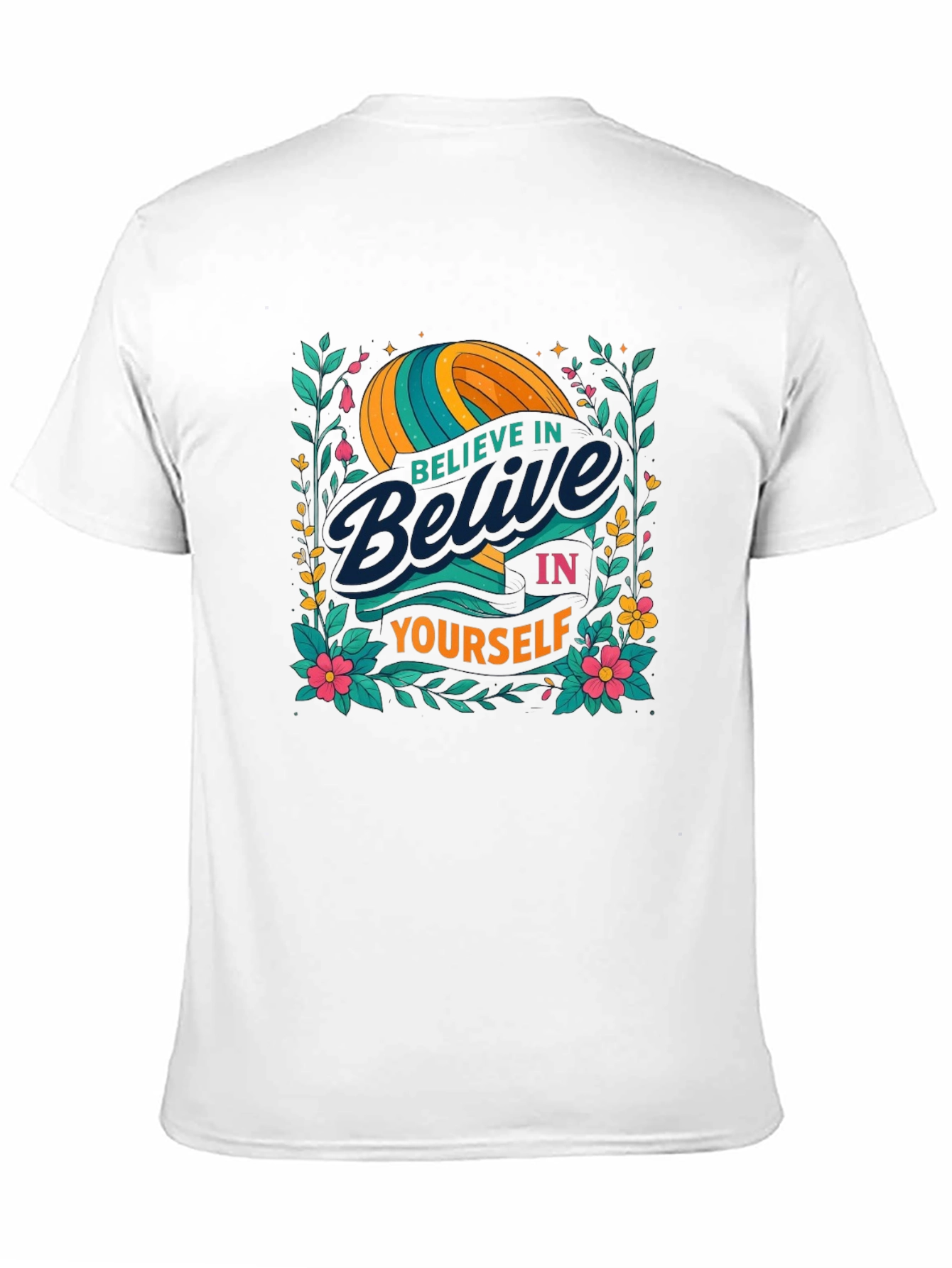 Black Believe In Yourself Graphic T-Shirt view 11