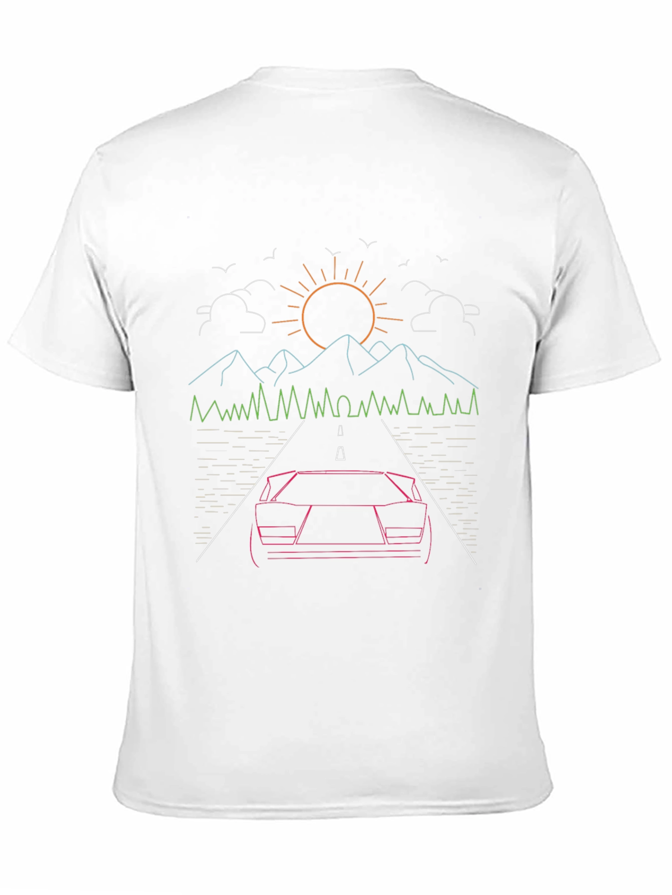 Black Retro Car Graphic Tee - Neon Roadtrip Design view 11