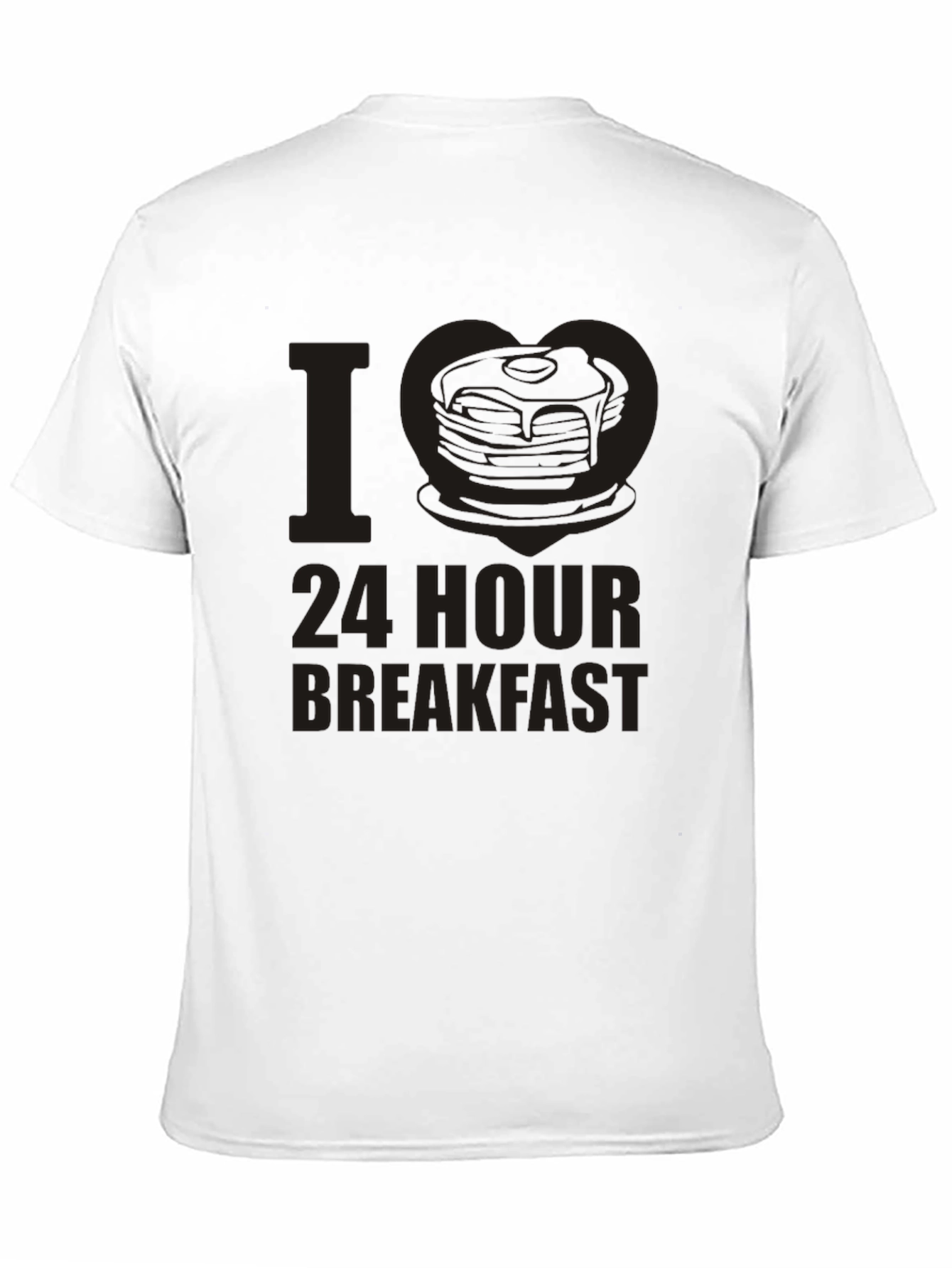 Black I Love 24 Hour Breakfast Black T-Shirt view 11