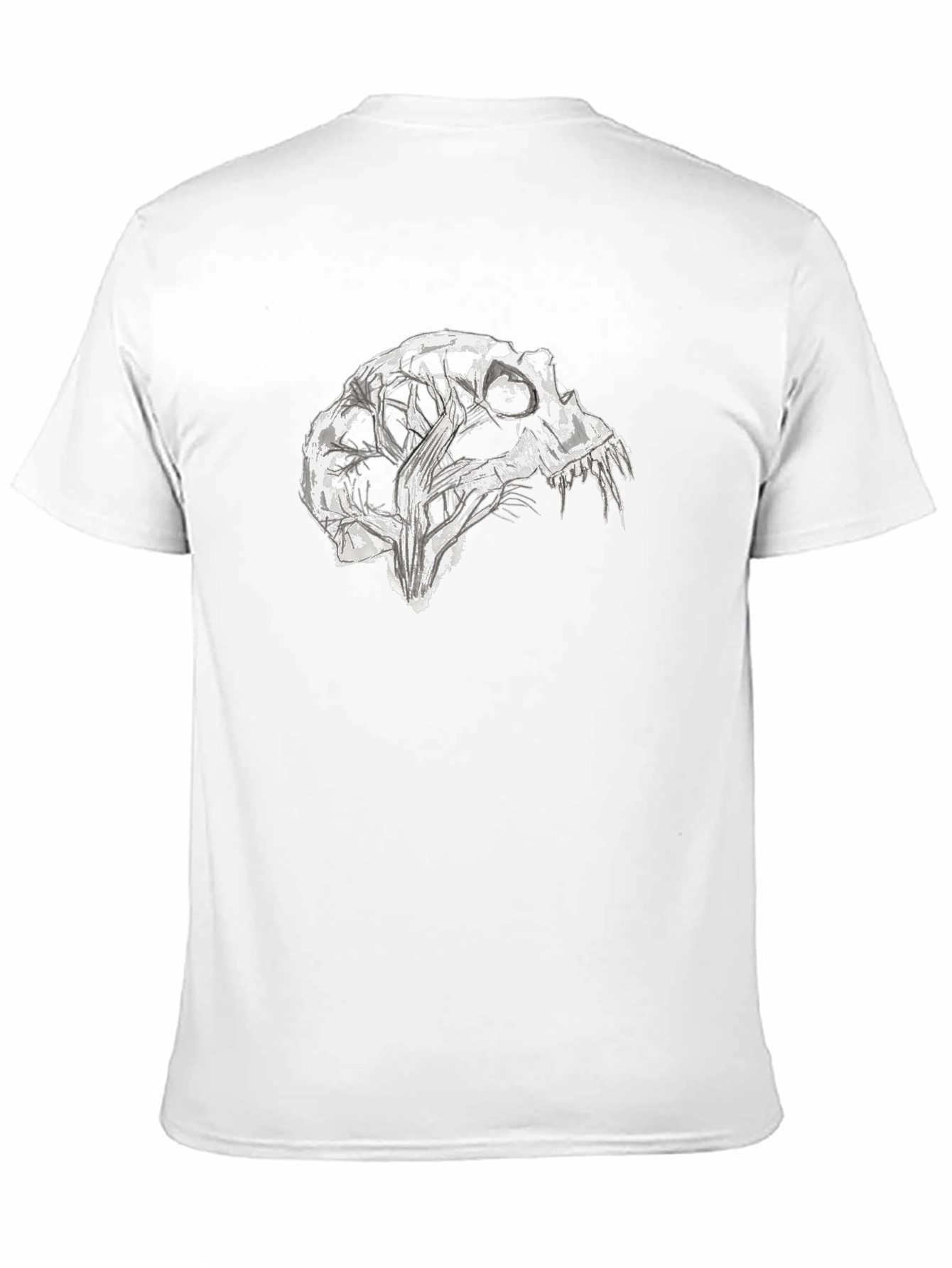 Black Abstract Skull Graphic Black T-Shirt view 11