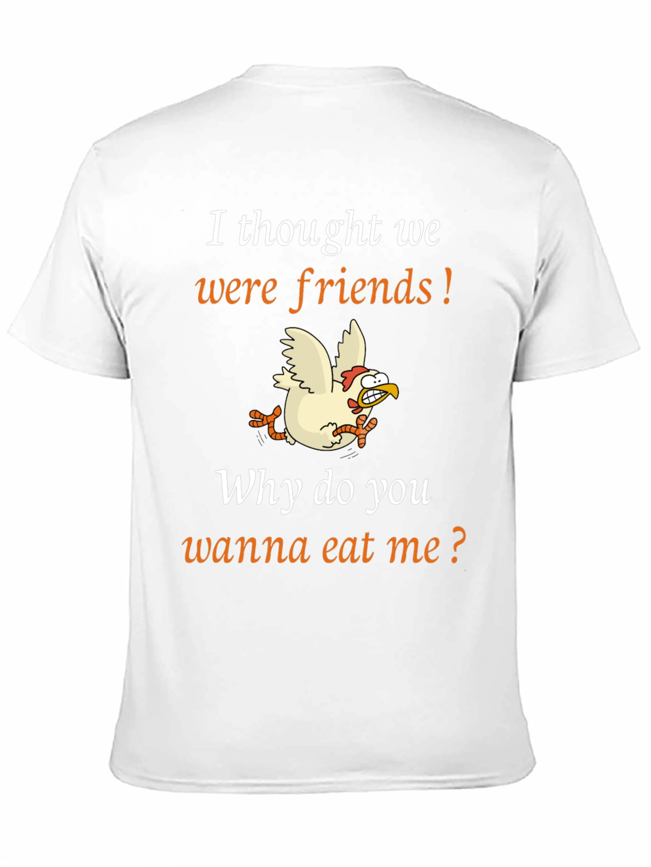 Black Funny Chicken T-Shirt - I Thought We Were Friends view 11