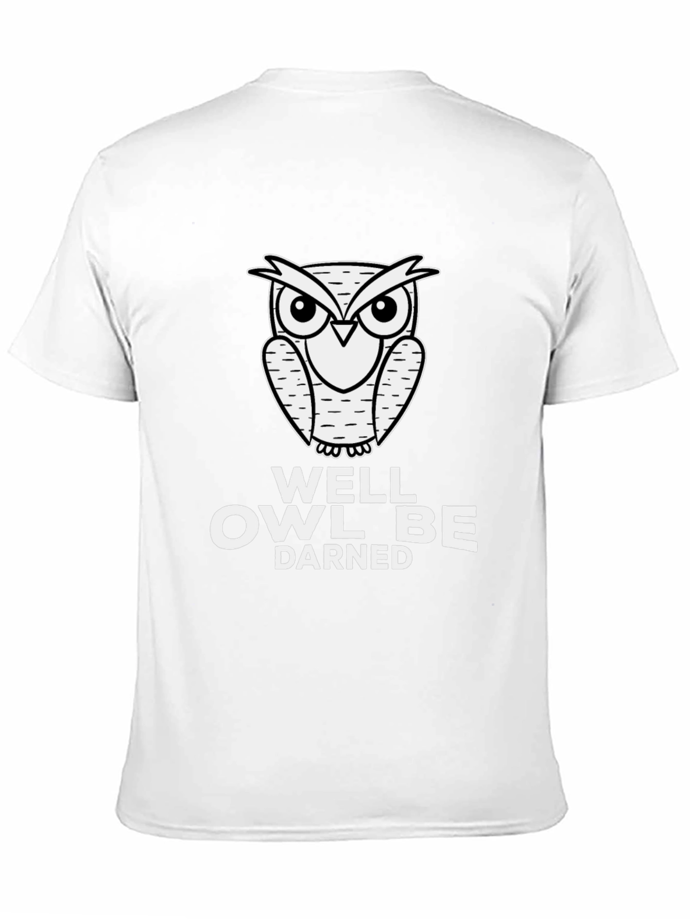 Black Well Owl Be Darned Men's Black Graphic T-Shirt view 11