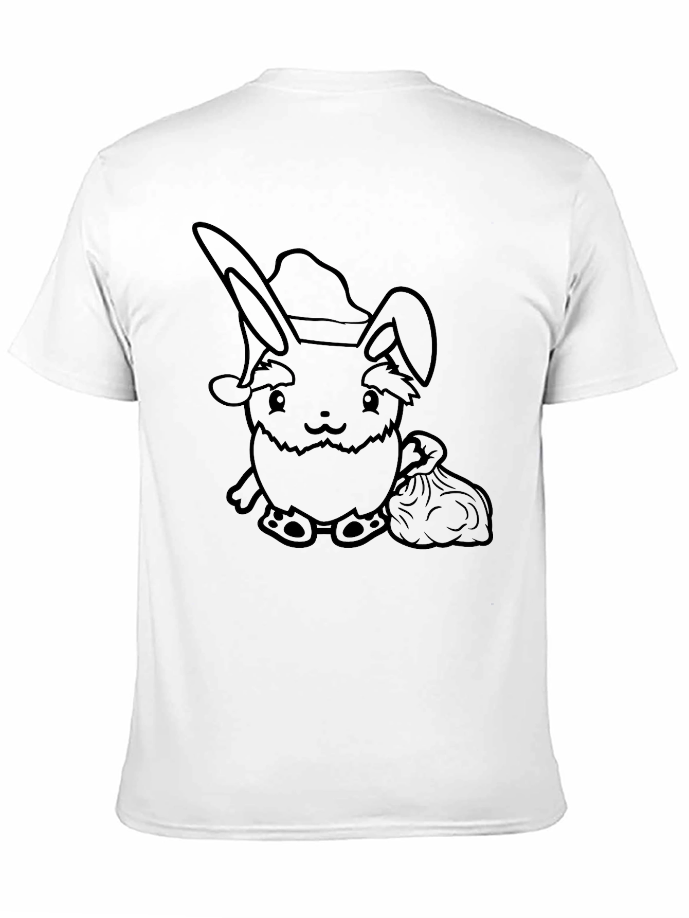 Black Holiday Rabbit T-Shirt - Festive Bunny Design view 11