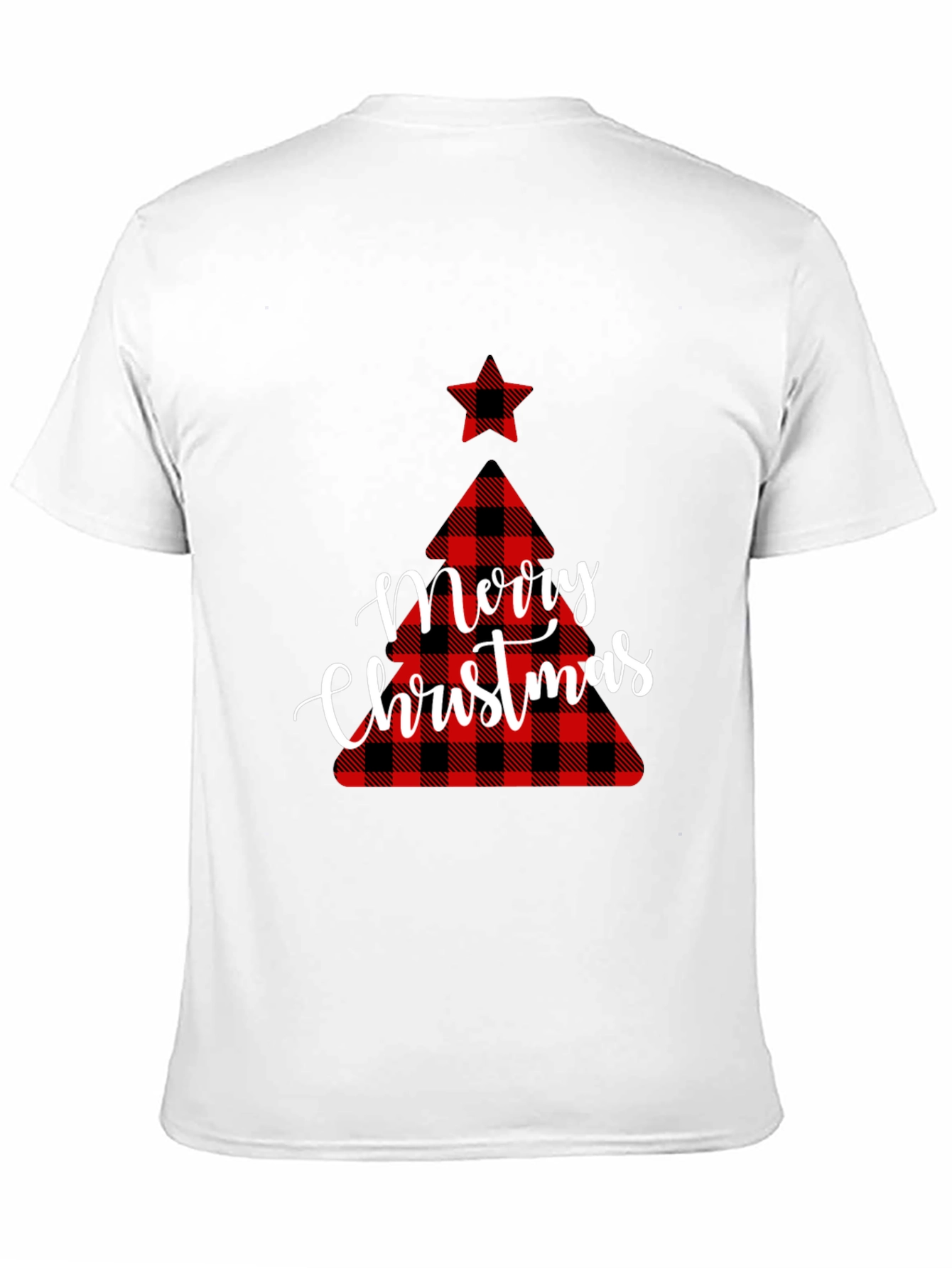 Black Plaid Christmas Tree Graphic Tee view 11