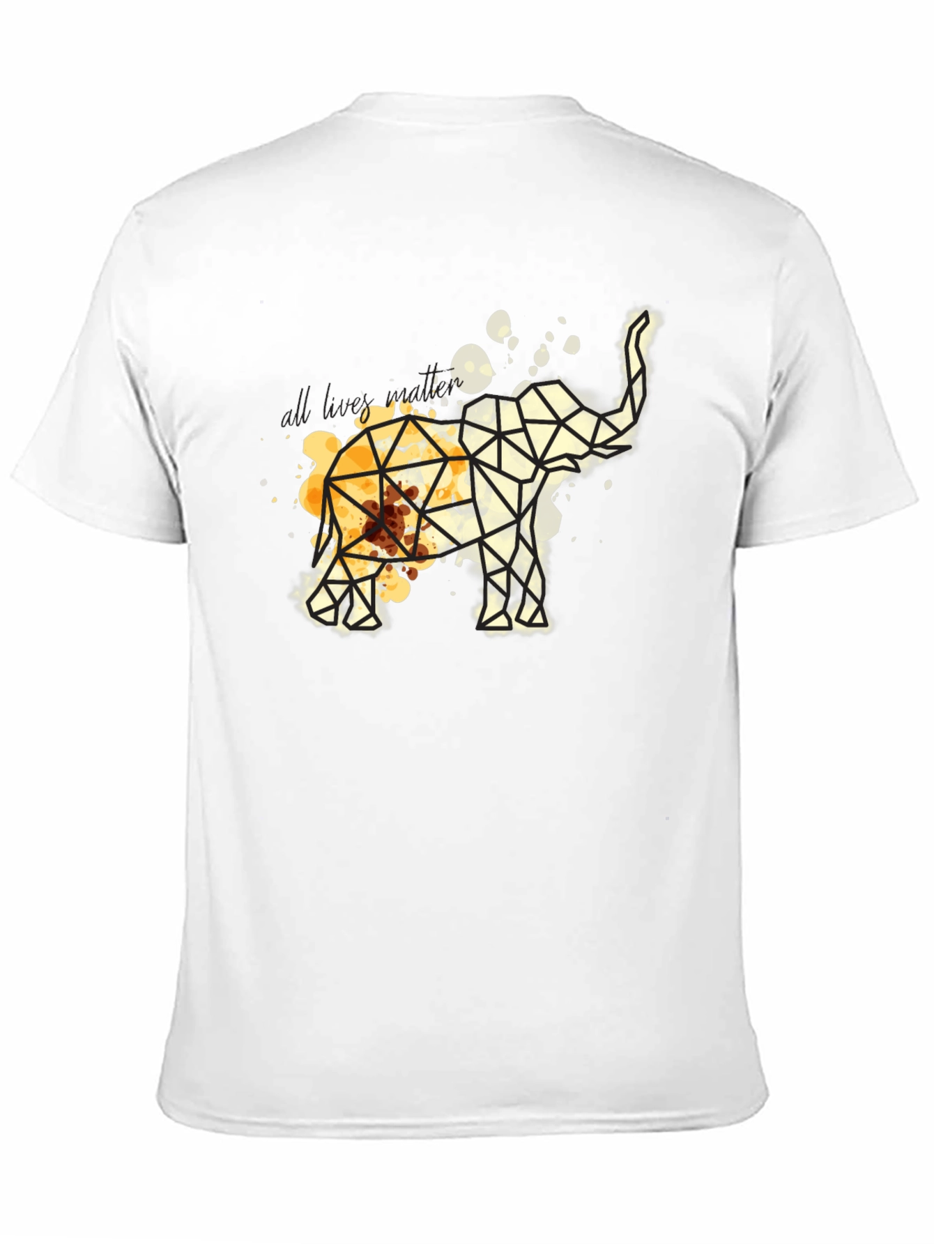 Black Geometric Elephant Graphic Tee - Modern Artistic Design view 11
