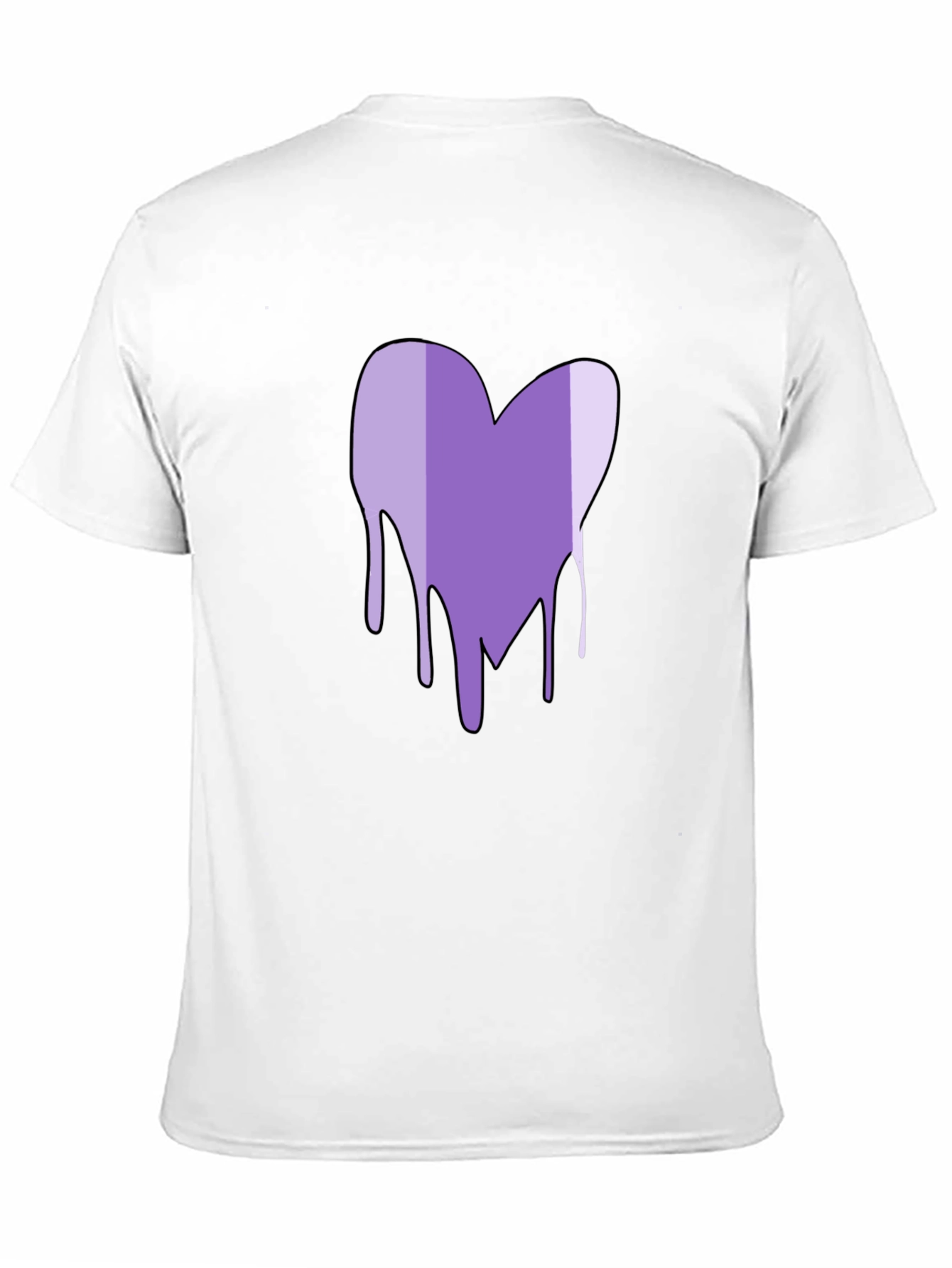 Black Purple Heart Drip Graphic T-Shirt view 11