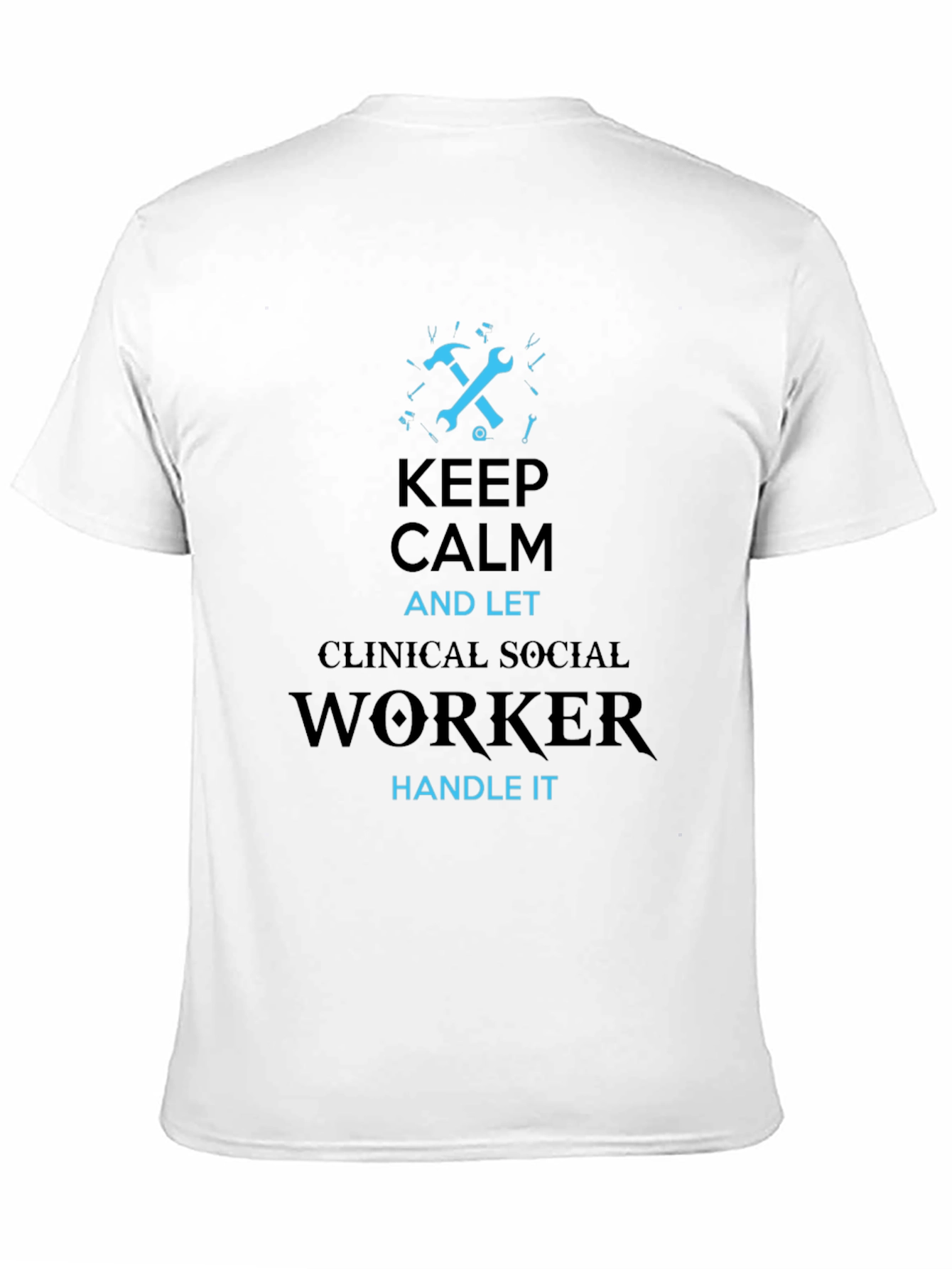 Black Keep Calm Clinical Social Worker T-Shirt view 11