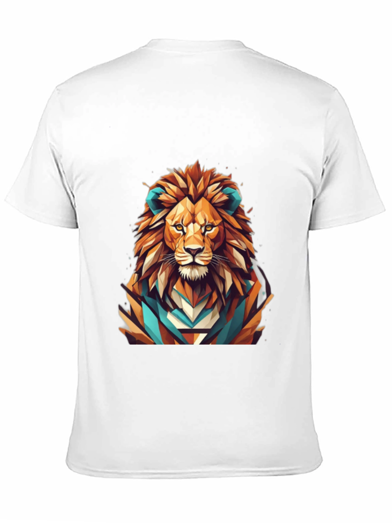 Black Geometric Lion Graphic Tee - Men's Black T-Shirt view 11