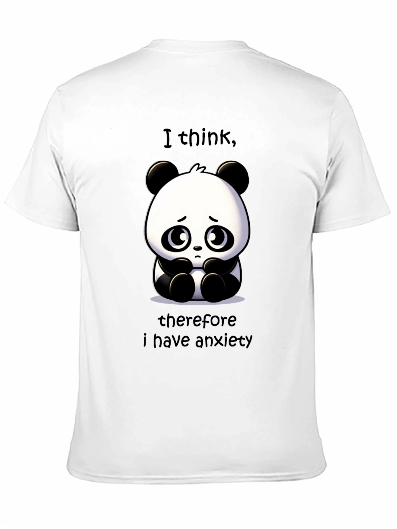 Black Anxiety Panda Graphic T-Shirt - Funny & Relatable! view 11