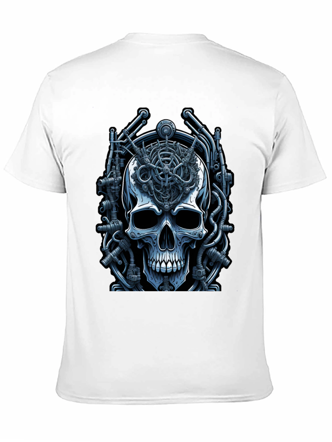 Black Steampunk Skull T-Shirt - Mechanical Mind view 11