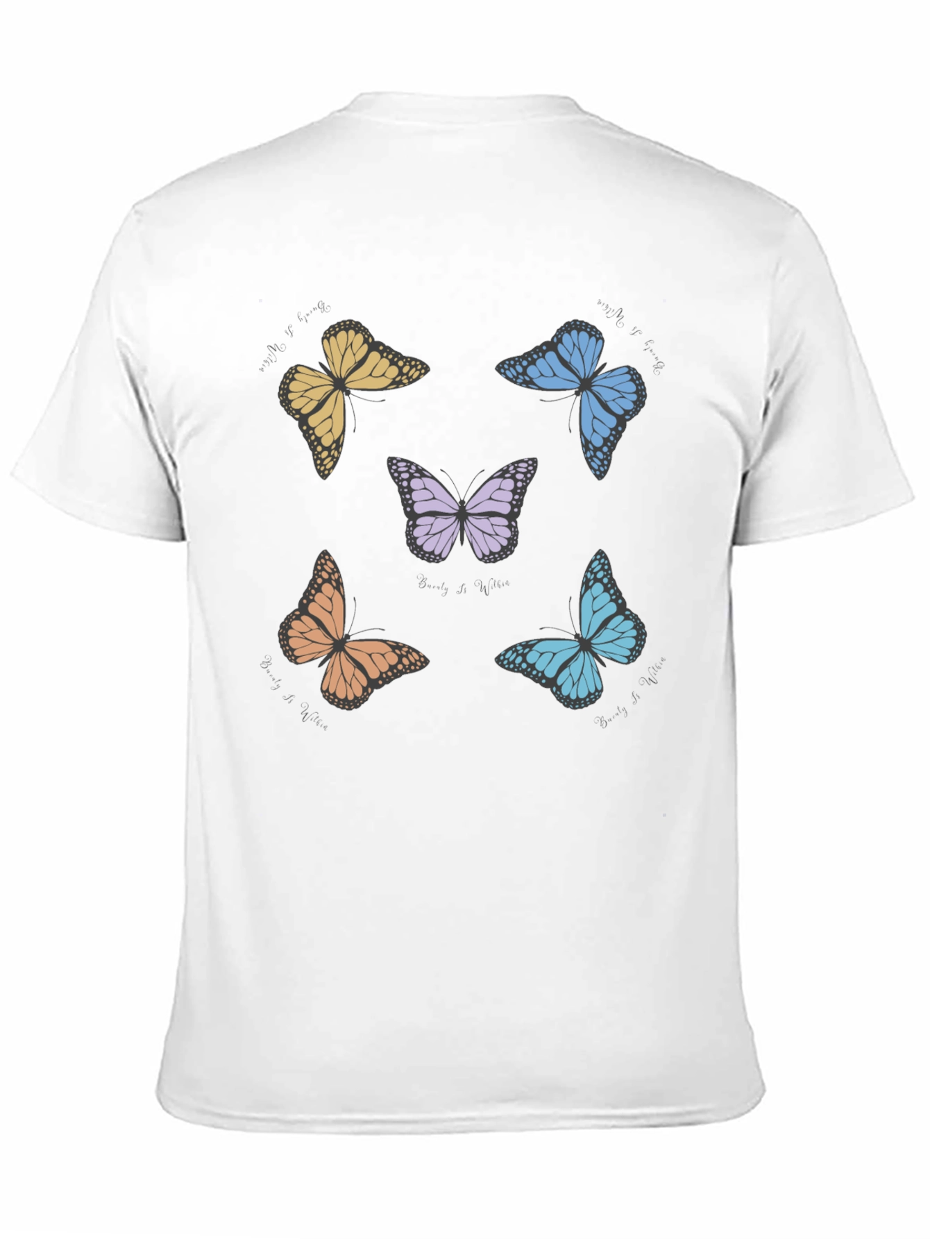 Black Butterfly Print Crew Neck T-Shirt view 11