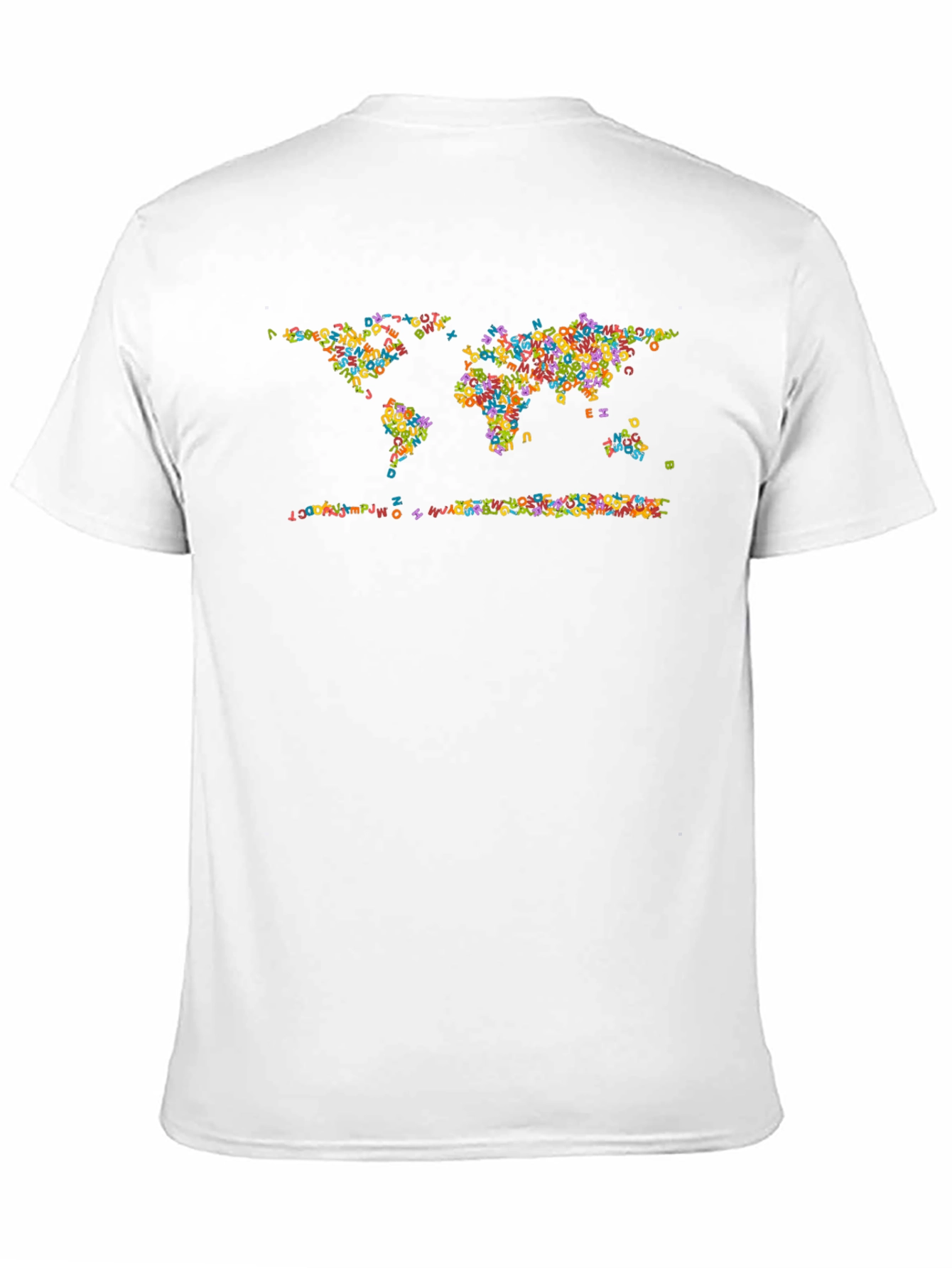 Black Colorful World Map Alphabet T-Shirt - Global Style view 11