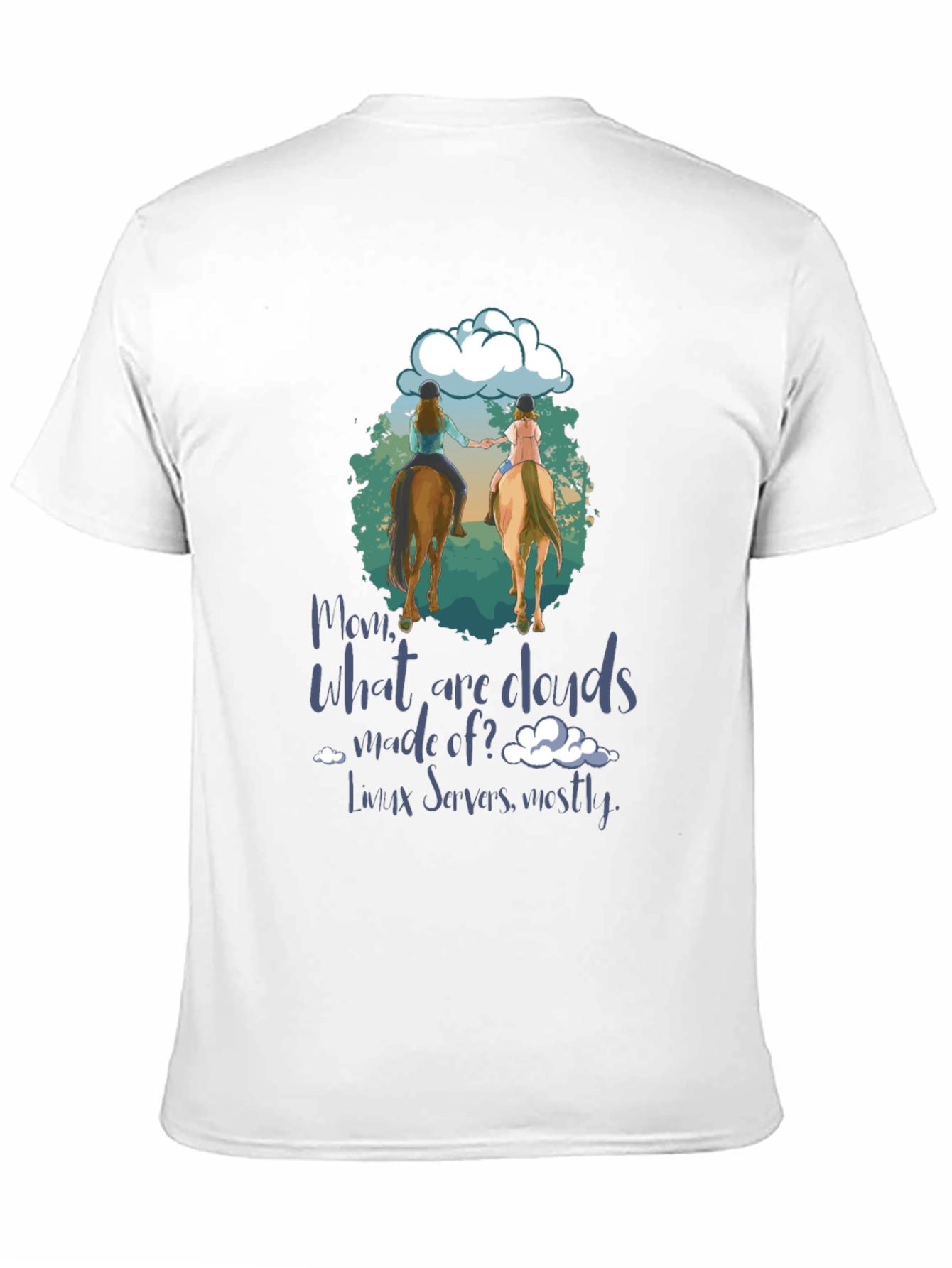 Black Equestrian 'What are Clouds Made Of?' T-Shirt view 11
