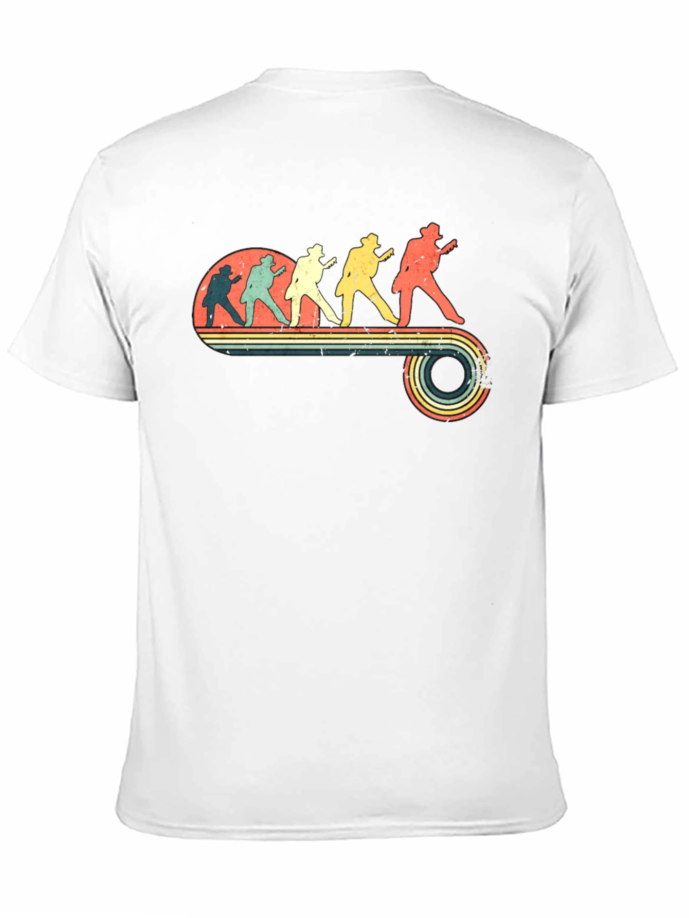 Black Retro Guitarist T-Shirt view 11