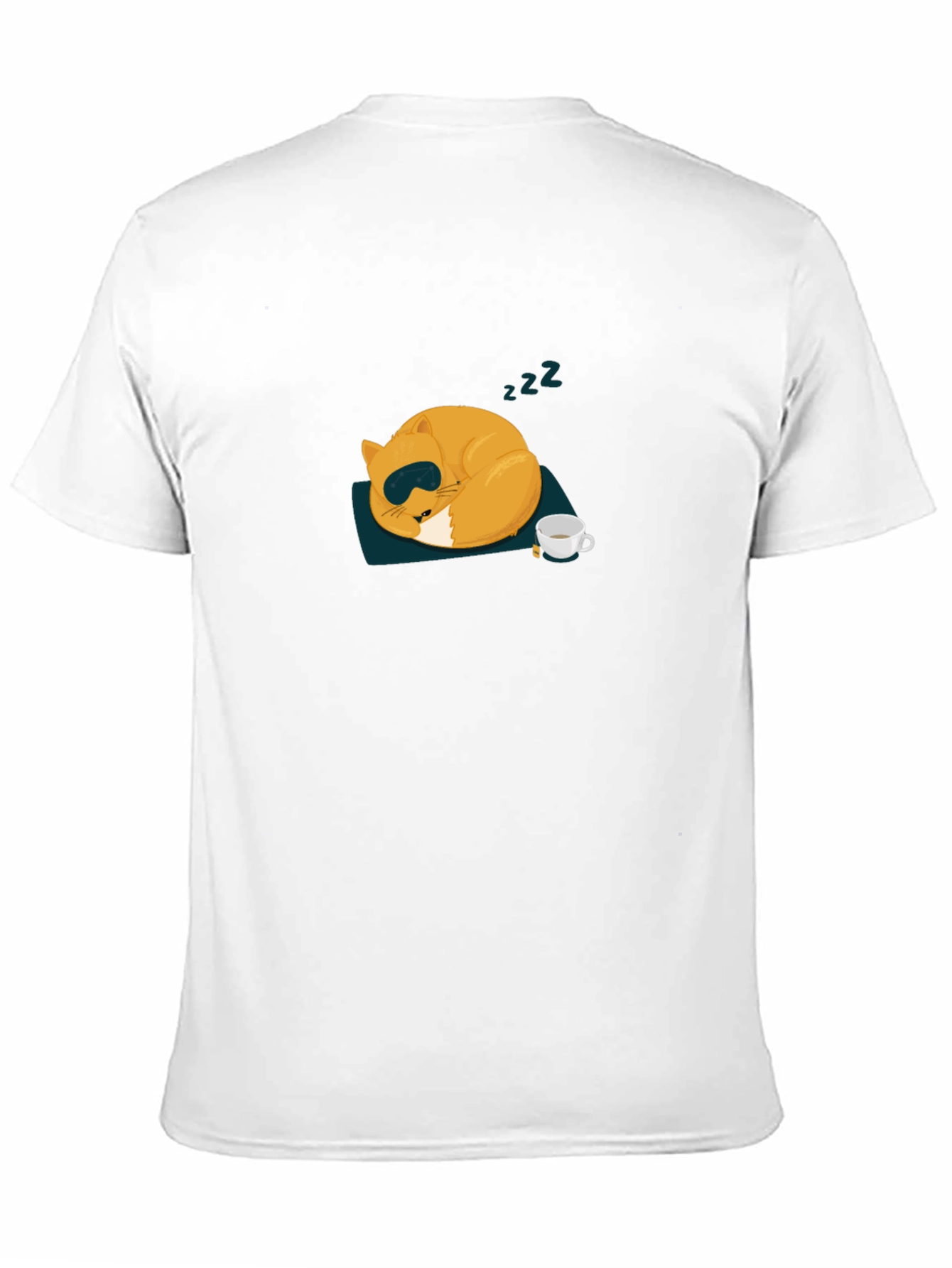 Black Sleepy Cat Tee - Cozy Cartoon Design view 11