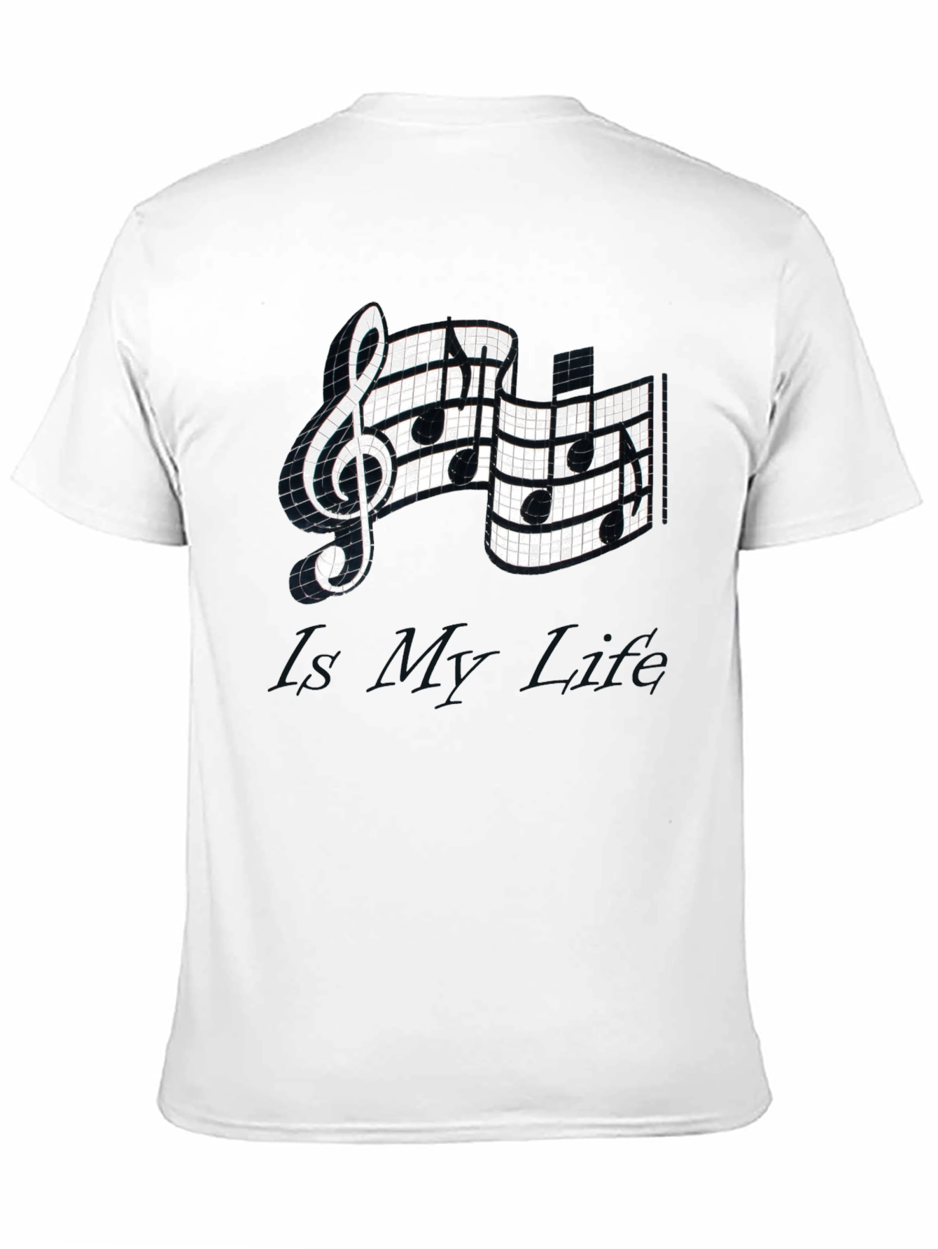 Black Musical Note Graphic Tee - Stylish Black T-Shirt view 11