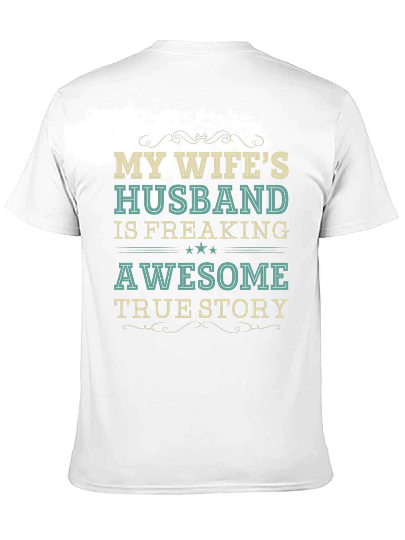 Black My Wife's Husband Awesome Funny Novelty T-Shirt view 11