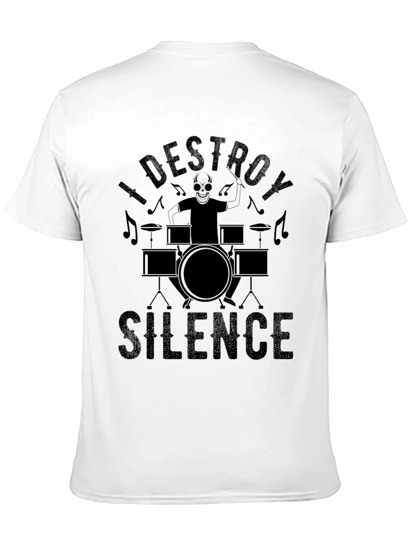 Black I Destroy Silence Black T-Shirt view 11