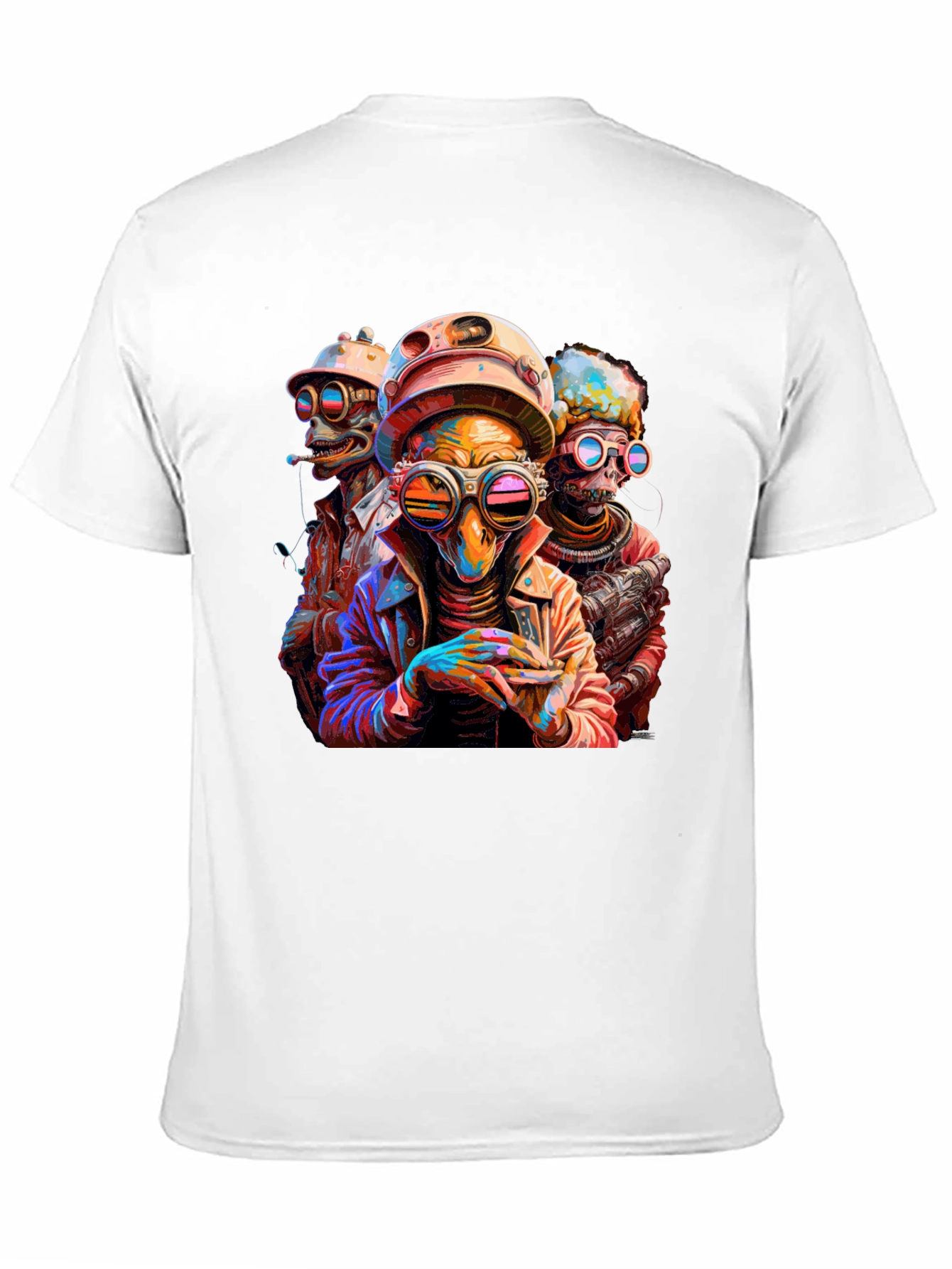 Black Steampunk Alien Trio Graphic Tee view 11