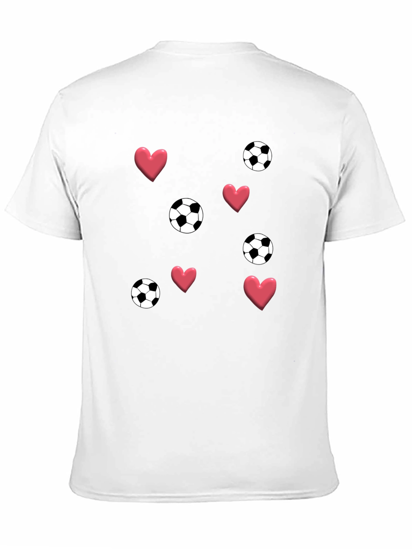 Black Soccer & Hearts Black T-Shirt for Men view 11