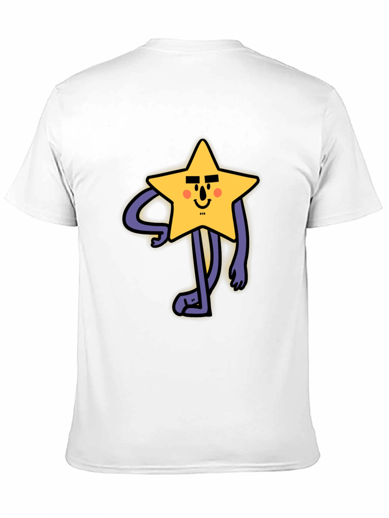 Black Funny Star Character Graphic Print Black T-Shirt view 11