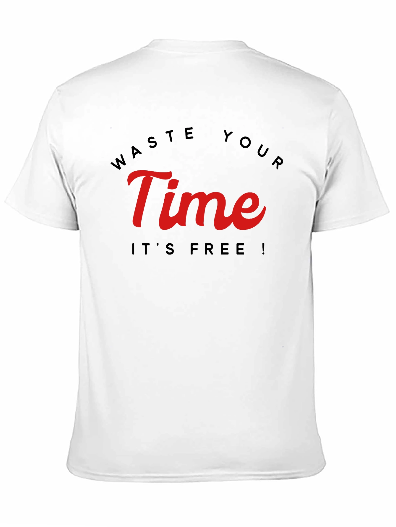Black Waste Your Time Graphic Tee - Black Cotton view 11