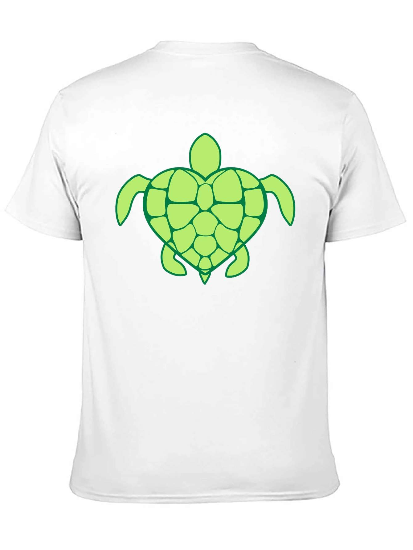 Black Men's Black T-Shirt with Green Turtle Design view 11