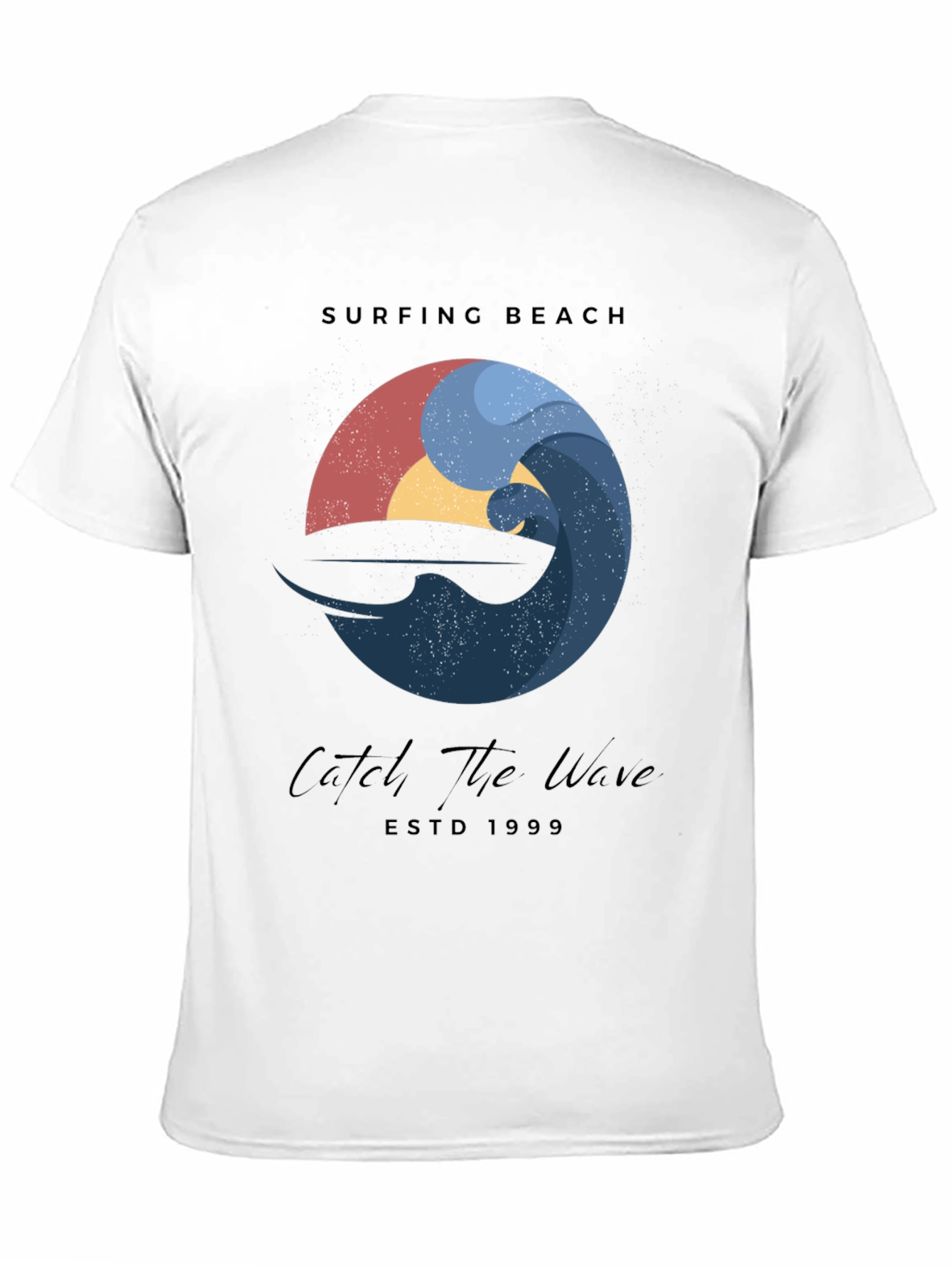 Black Surfing Beach Wave Graphic T-Shirt view 11
