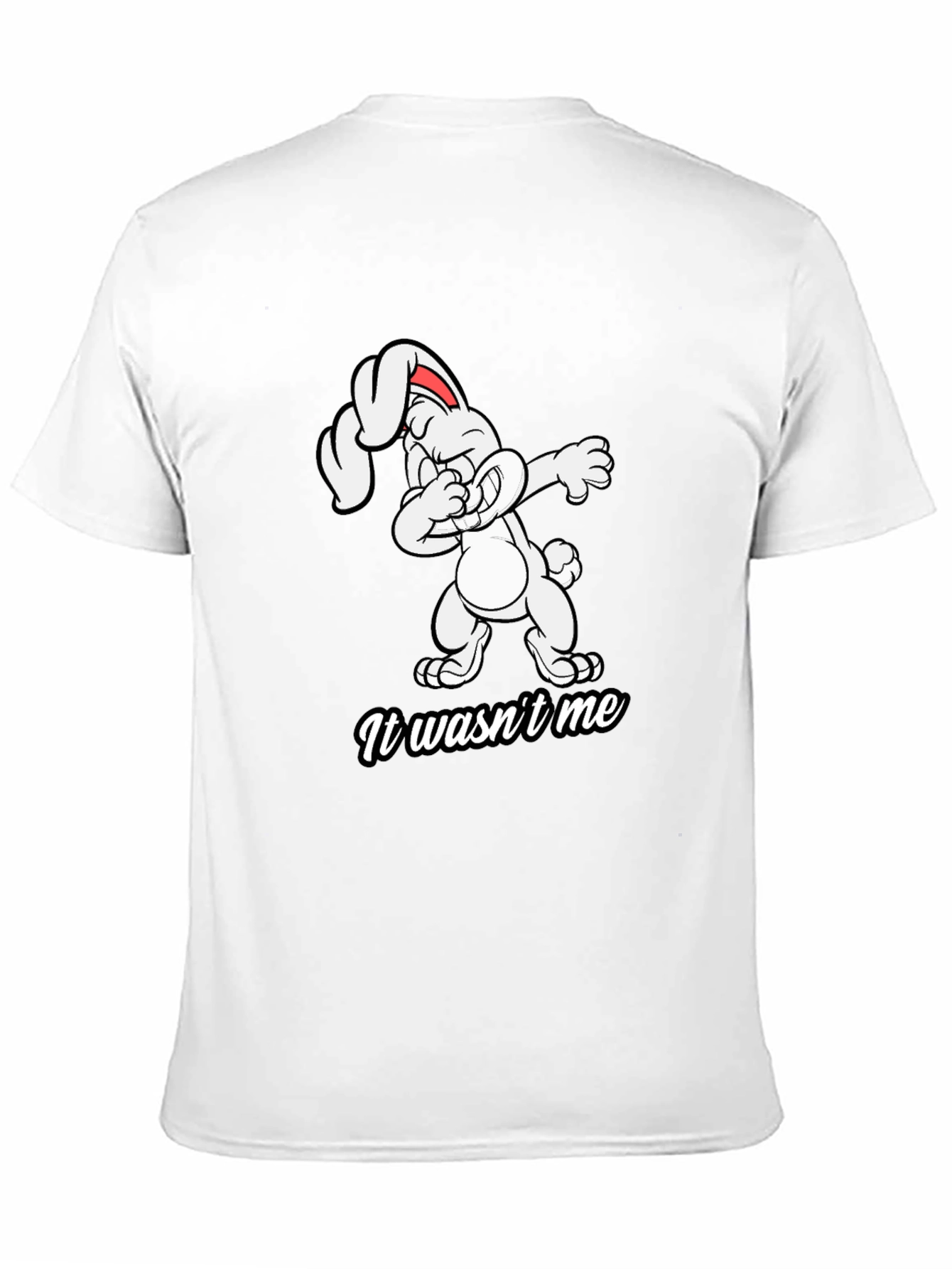 Black Dabbing Bunny T-Shirt - "It Wasn't Me" Design view 11