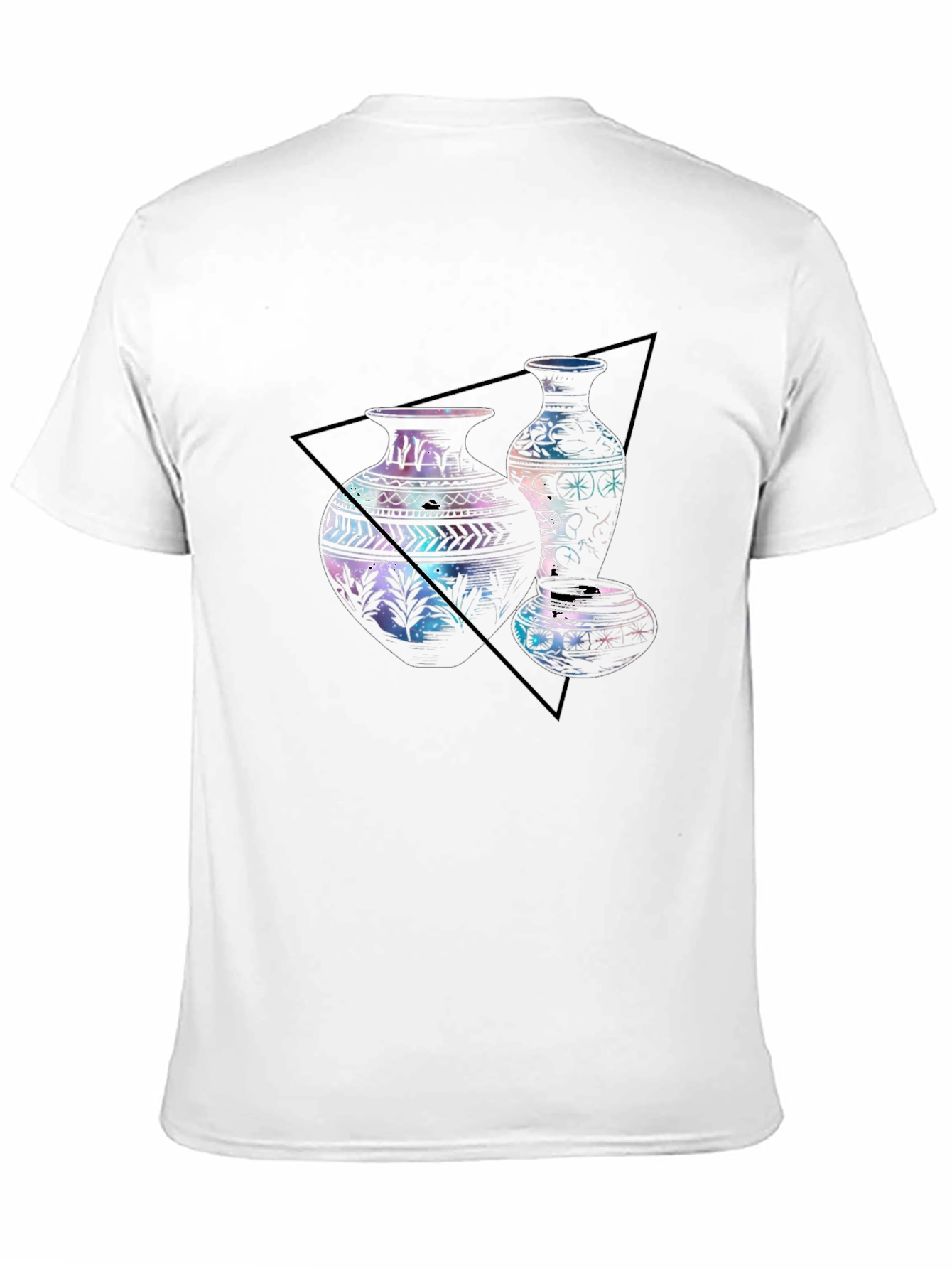 Black Abstract Vases T-Shirt - Artistic Graphic Tee for Men view 11