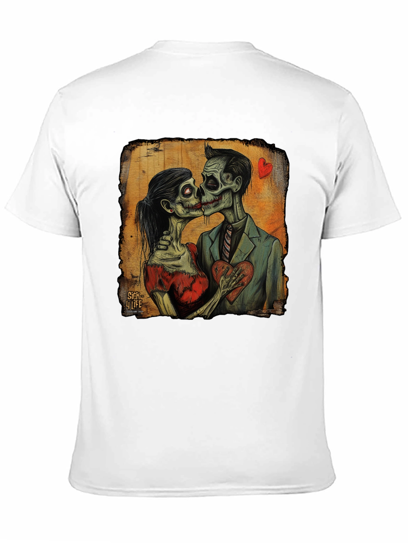 Black Zombie Love T-Shirt - Undead Romance Tee view 11