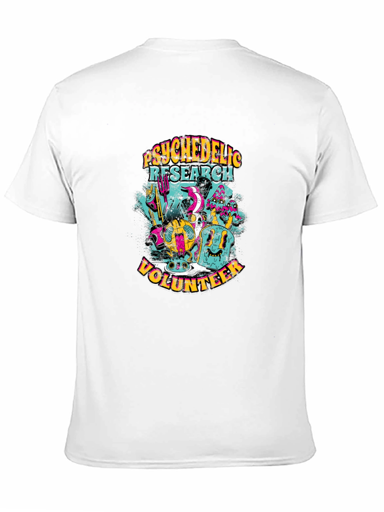 Black Psychedelic Research Volunteer Graphic T-Shirt view 11