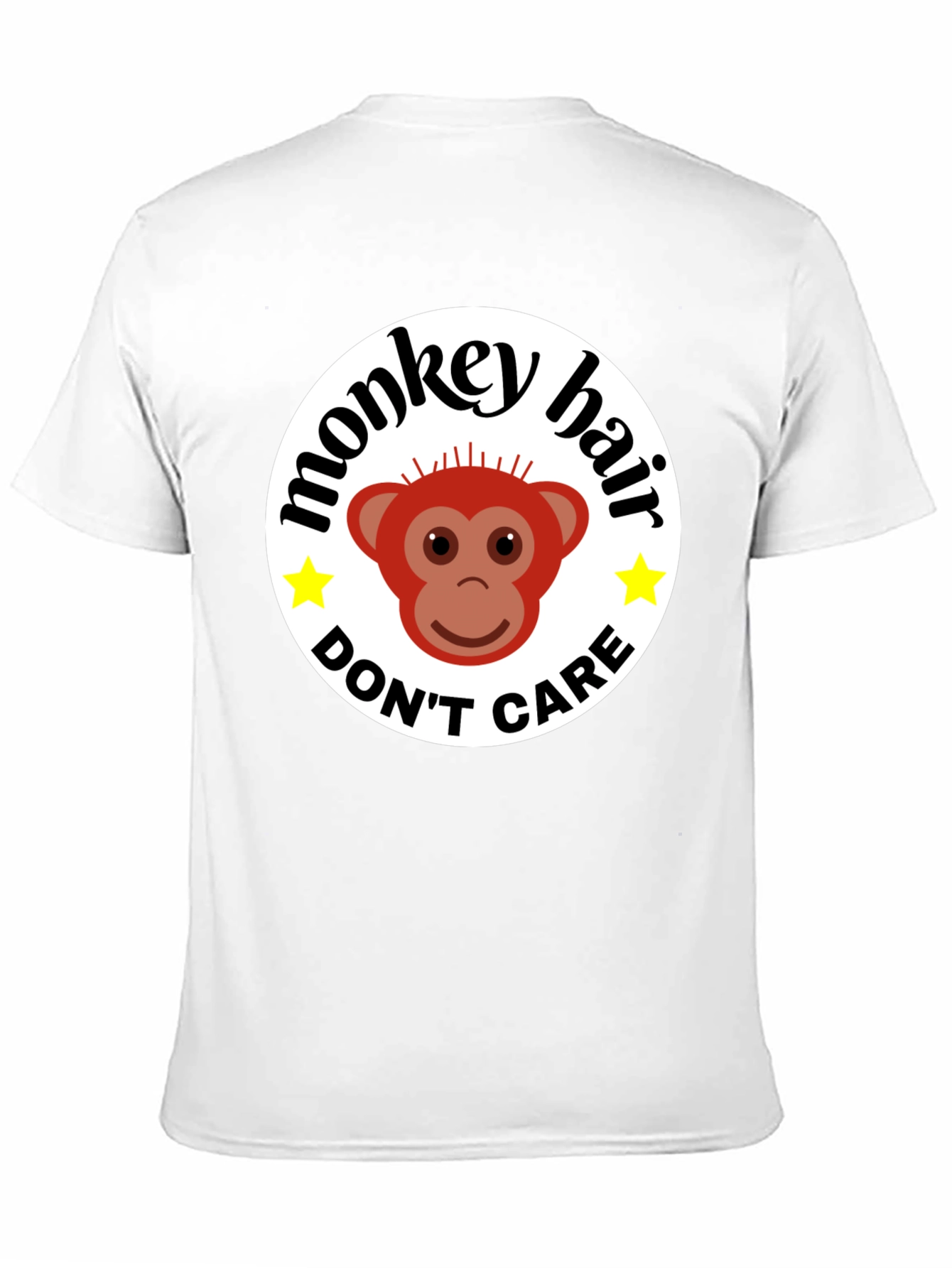 Black Monkey Hair, Don't Care! Black Graphic Tee view 11