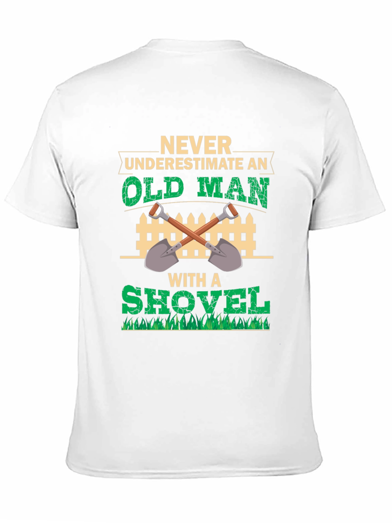 Black Old Man with Shovel Graphic Tee view 11