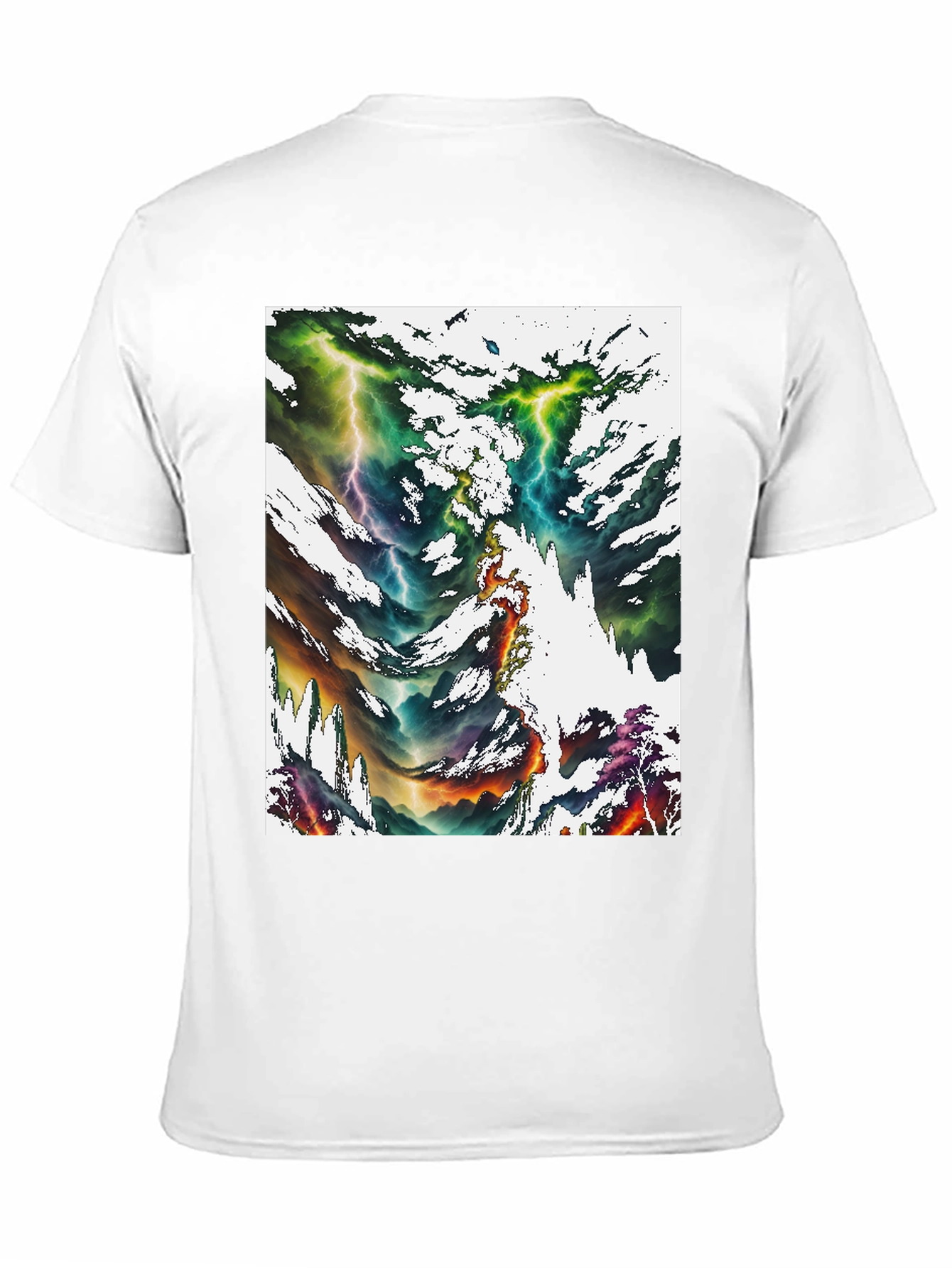 Black Abstract Lightning Bolt Graphic Print Black Tee view 11