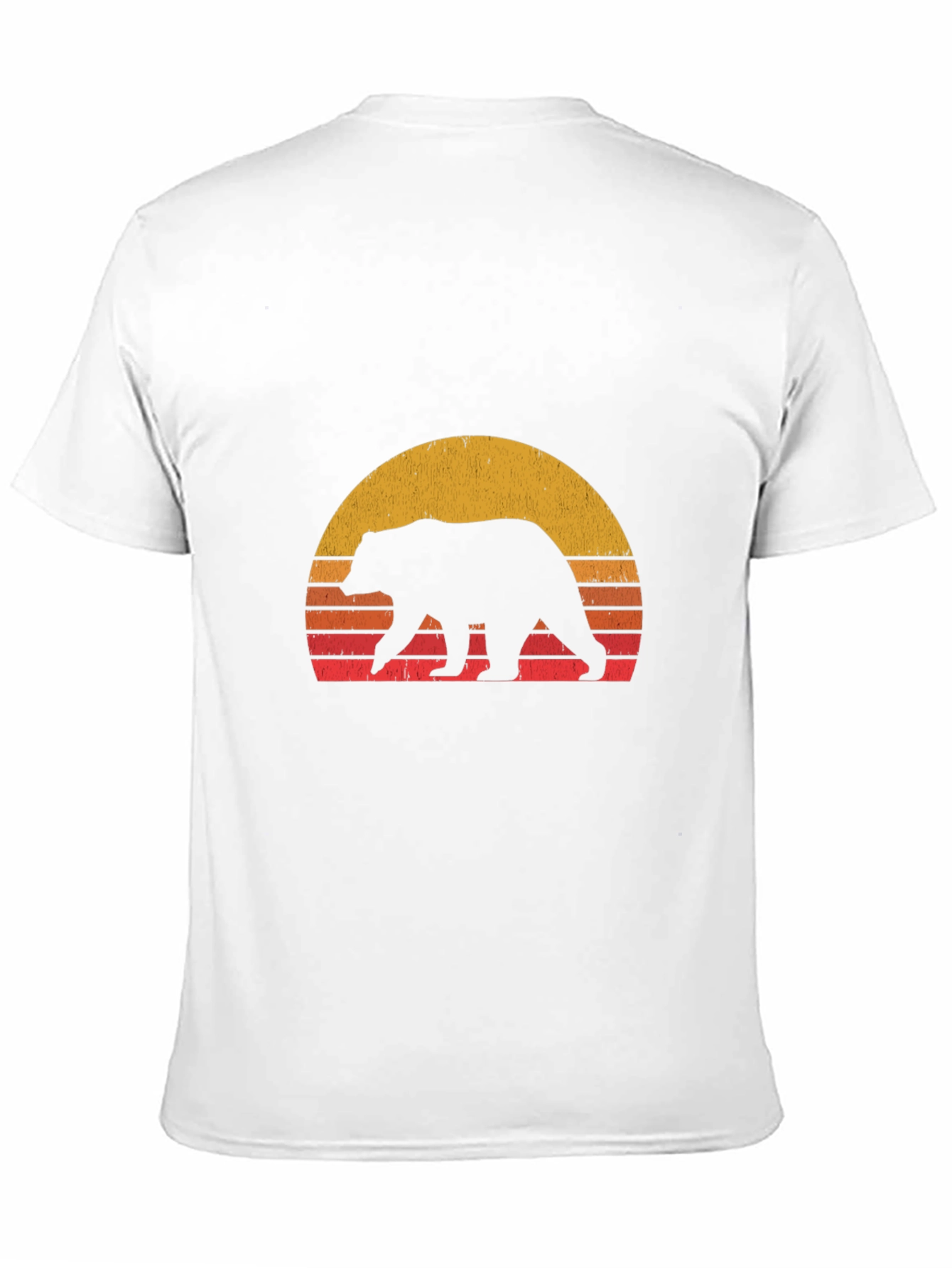 Black Retro Bear Sunset Graphic T-Shirt view 11
