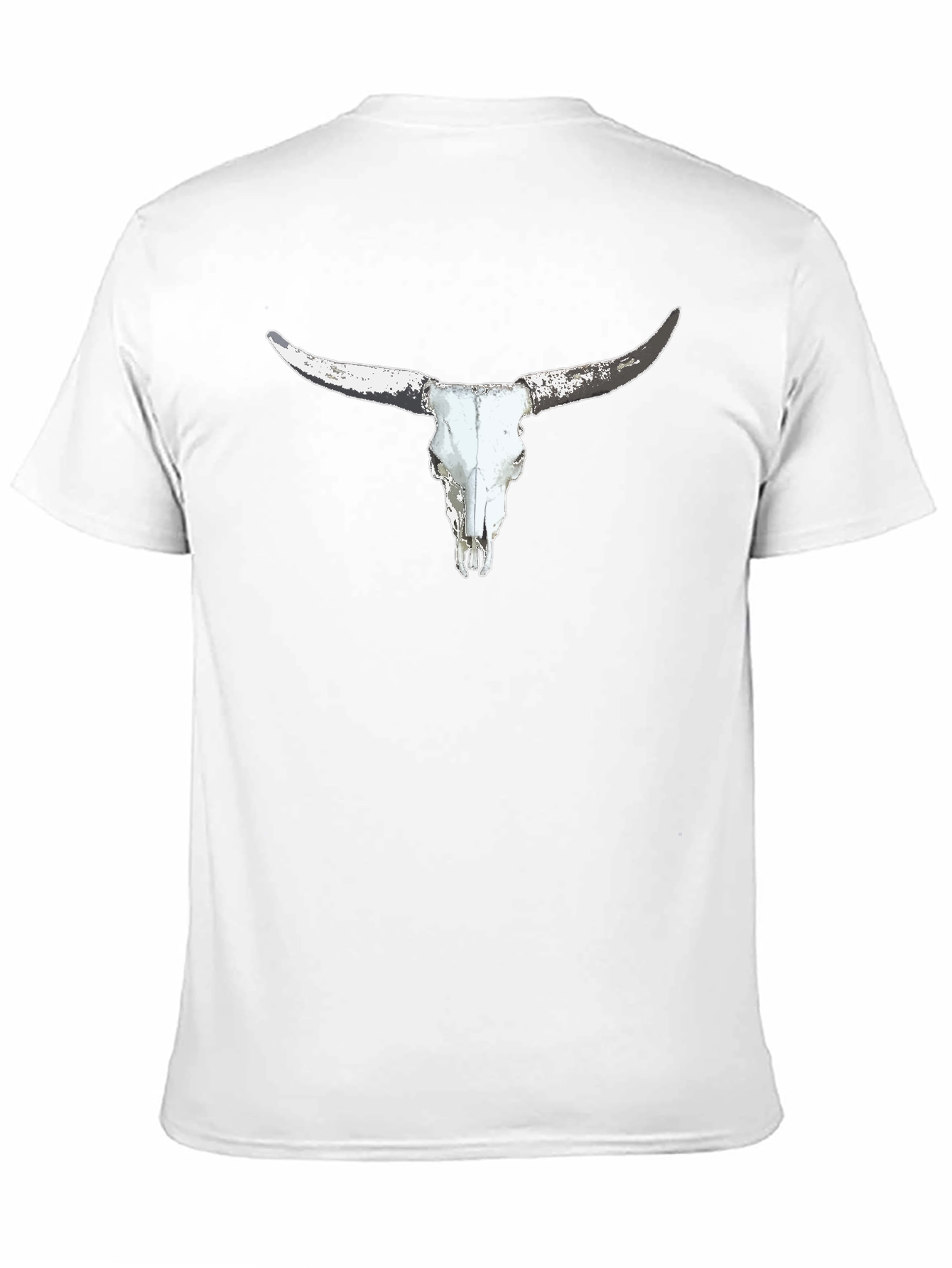 Black Longhorn Skull Graphic Black T-Shirt view 11