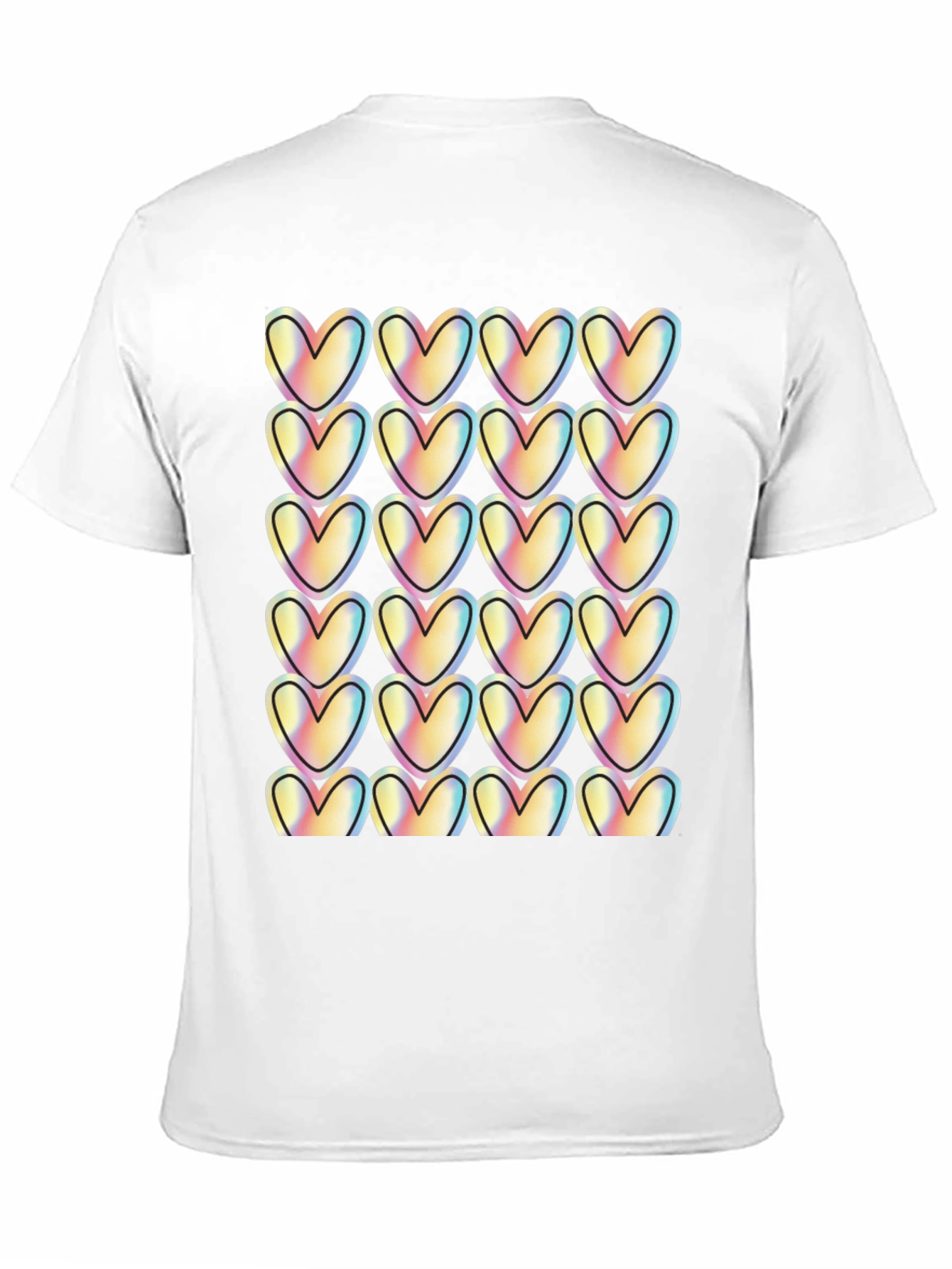 Black Heart Pattern T-Shirt - Trendy Casual Wear view 11