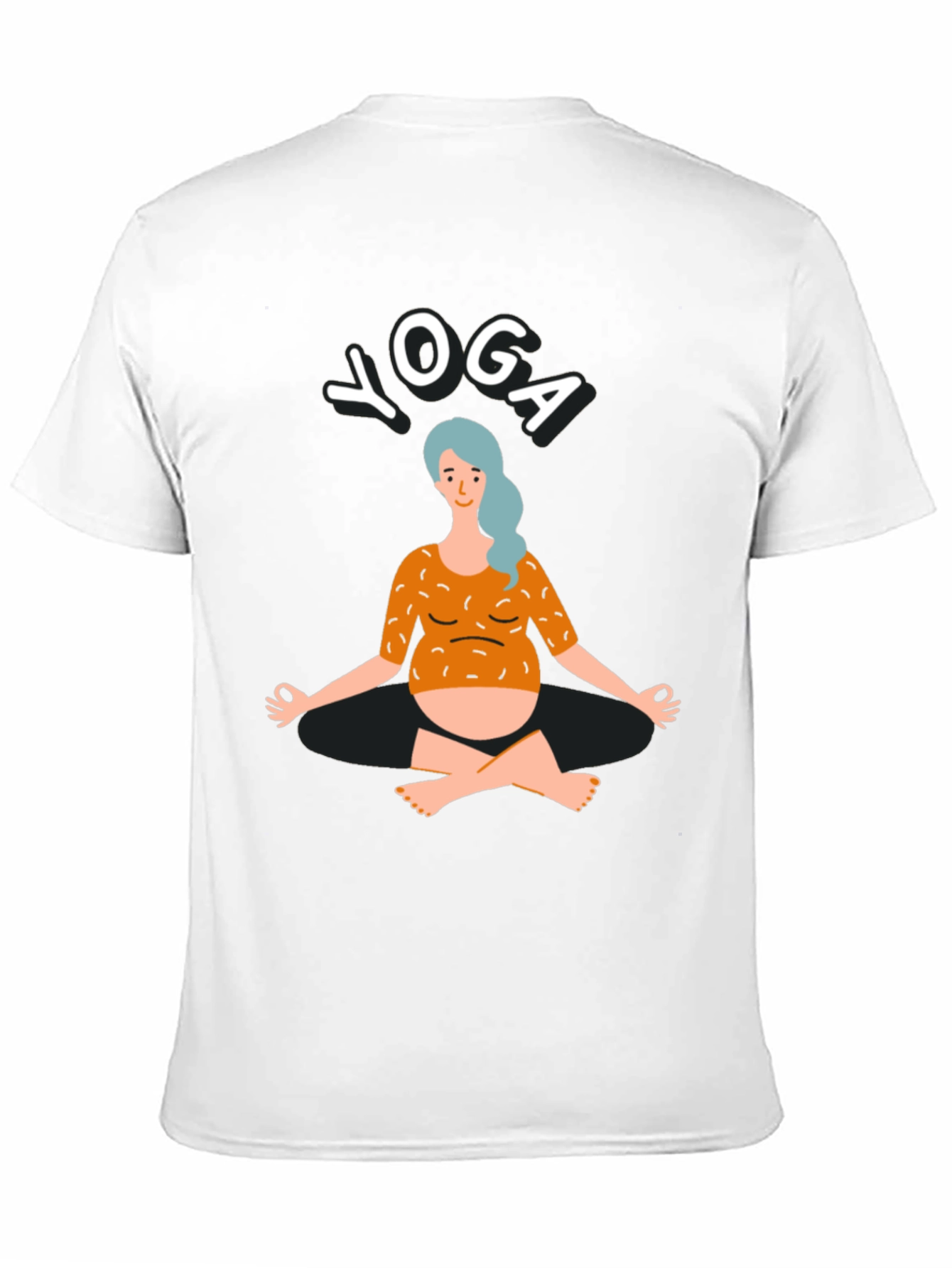 Black Yoga T-Shirt - Pregnant Woman Design view 11