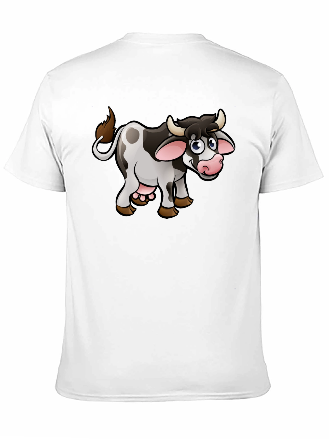 Black Cartoon Cow T-Shirt - Black Cotton Graphic Tee view 11