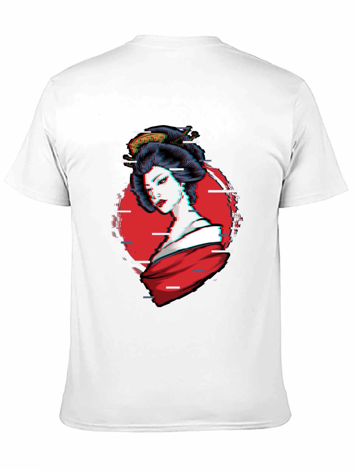 Black Geisha Glitch T-Shirt - Stylish Graphic Tee view 11
