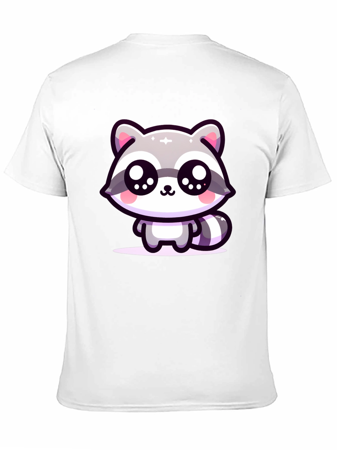 Black Cute Raccoon Graphic Black T-Shirt view 11
