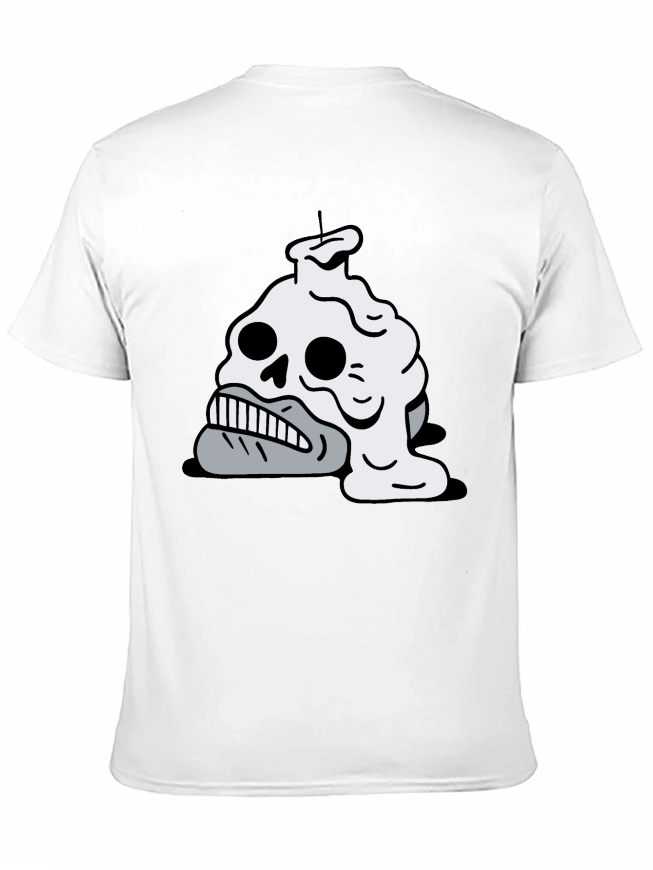 Black Melting Skull Candle Graphic T-Shirt view 11