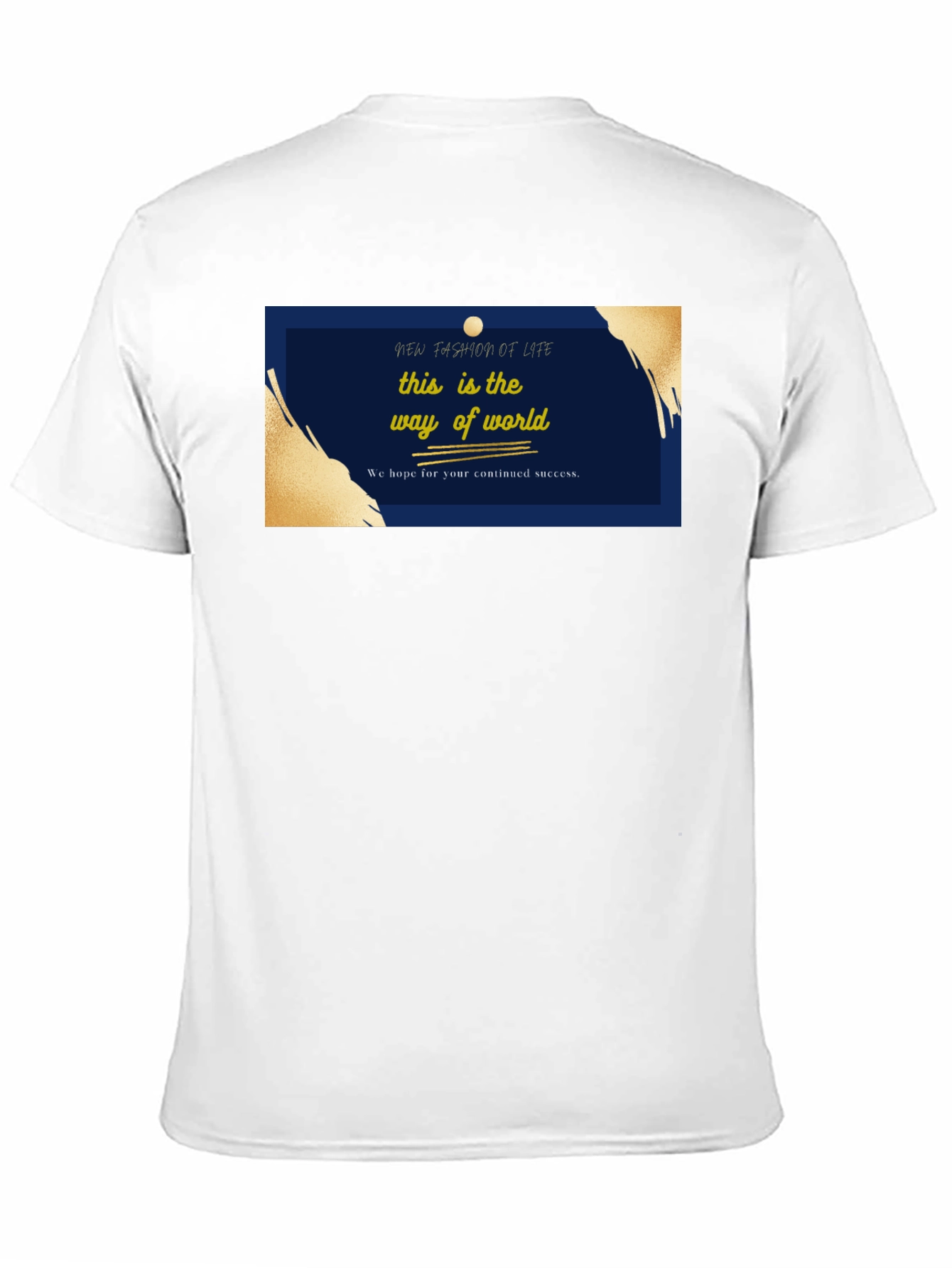 Black Stylish Black T-Shirt with 'New Fashion of Life' Graphic view 11