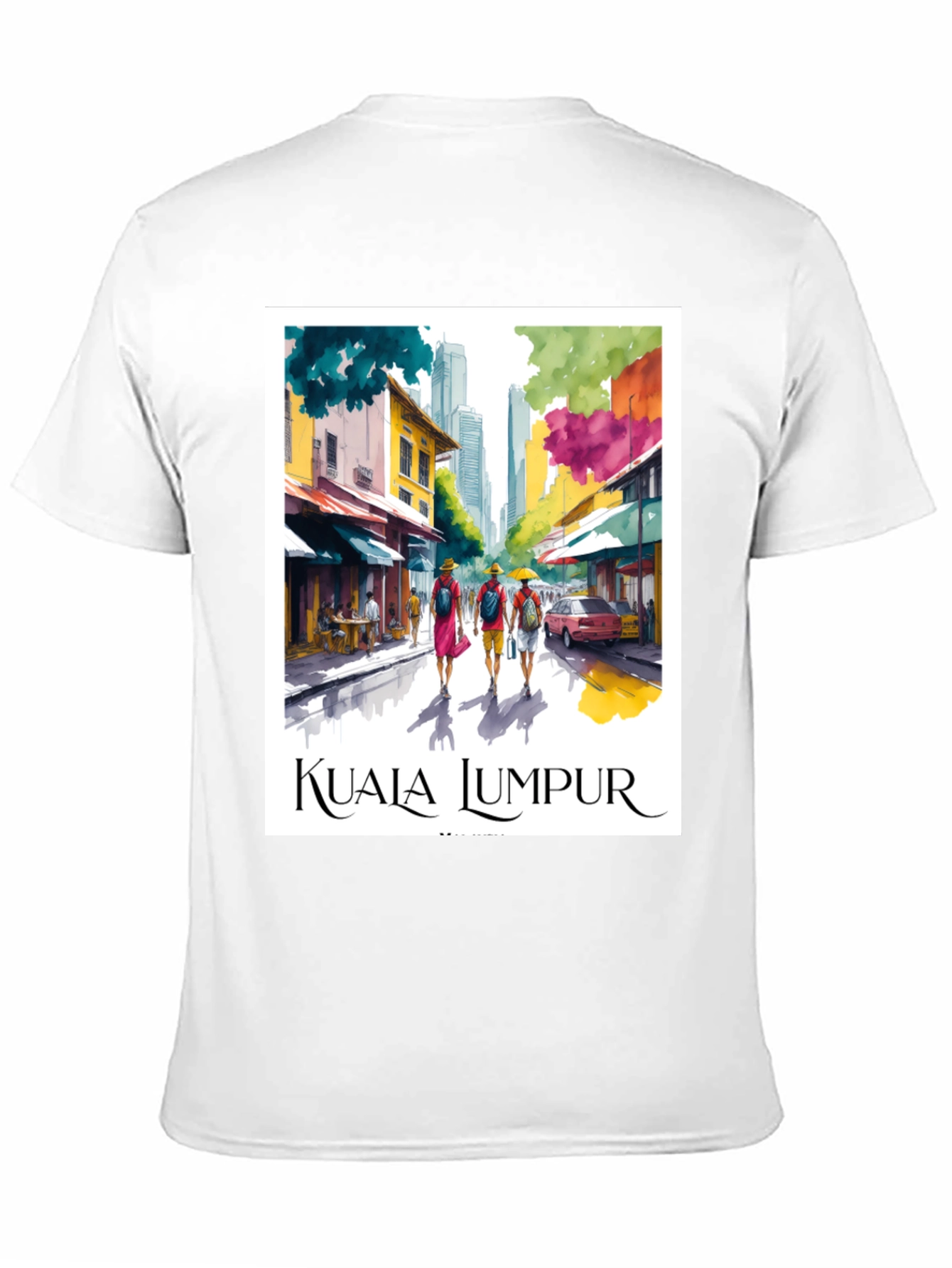 Black Kuala Lumpur Travel T-Shirt view 11