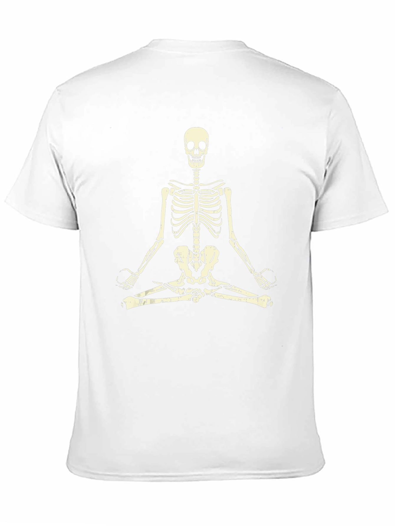 Black Yoga Skeleton T-Shirt - Meditating Skeleton Tee view 11