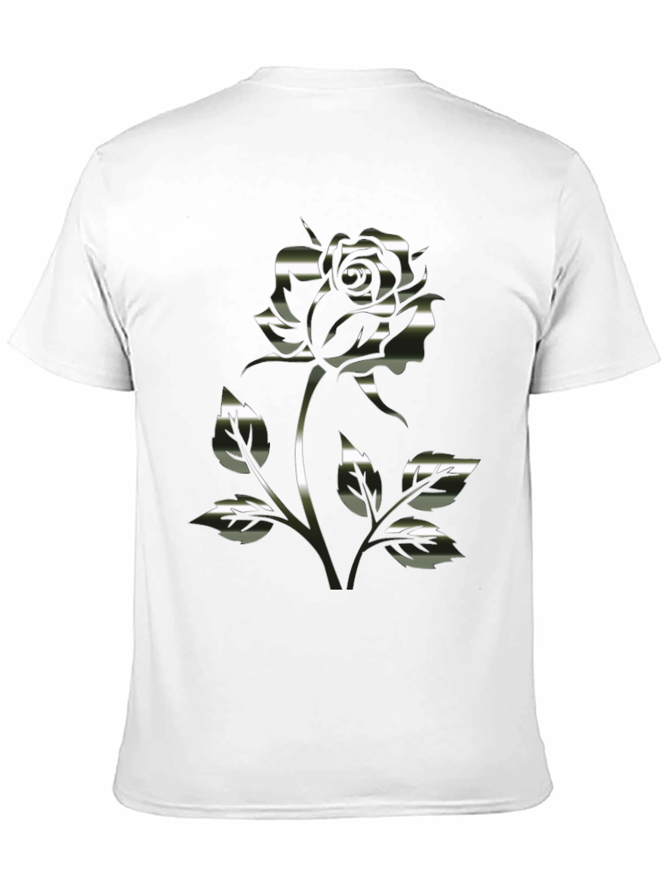 Black Chrome Rose Graphic Black T-Shirt view 11