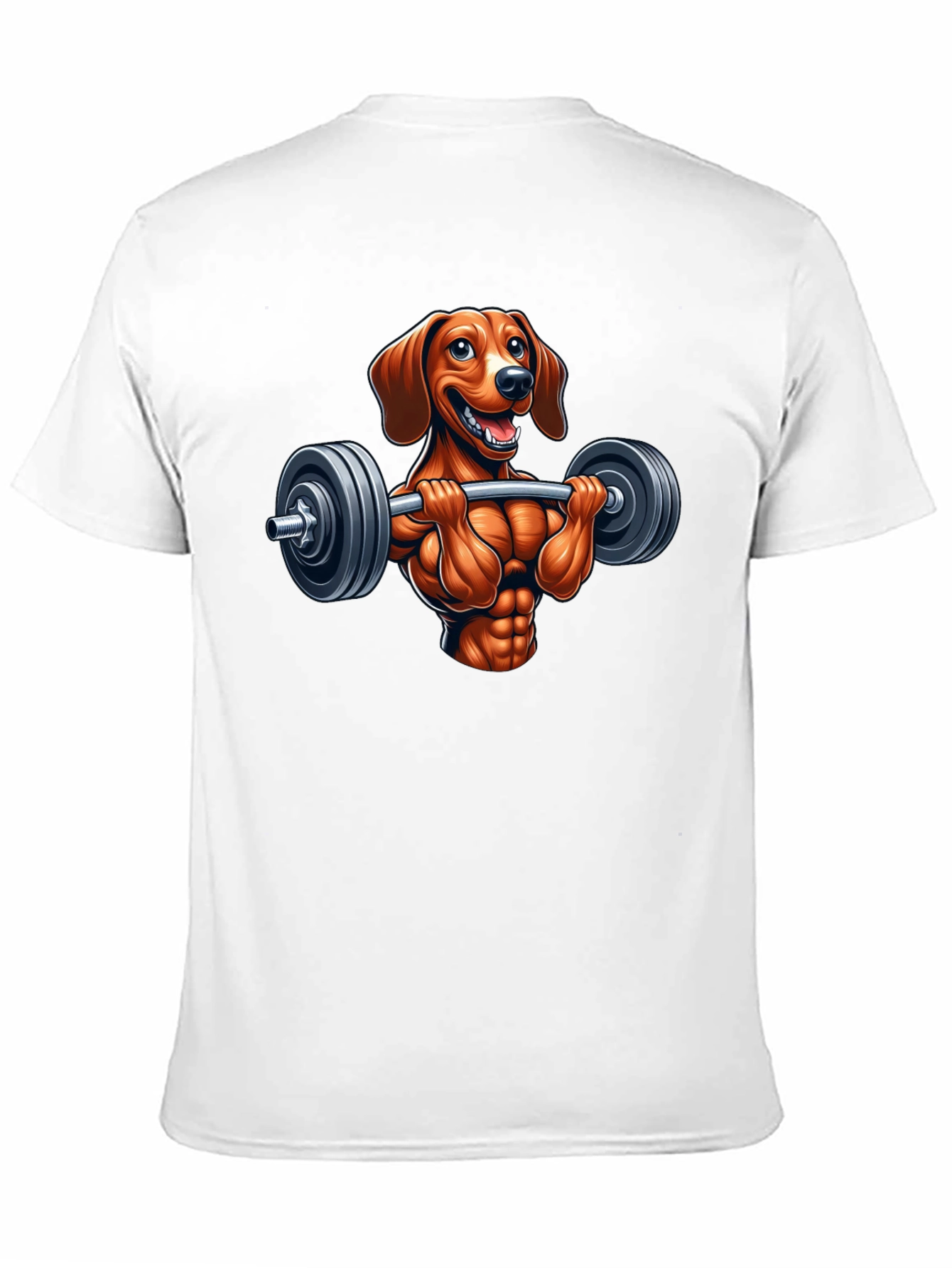 Black Dachshund Workout T-Shirt - Funny Dog Lifting Design view 11