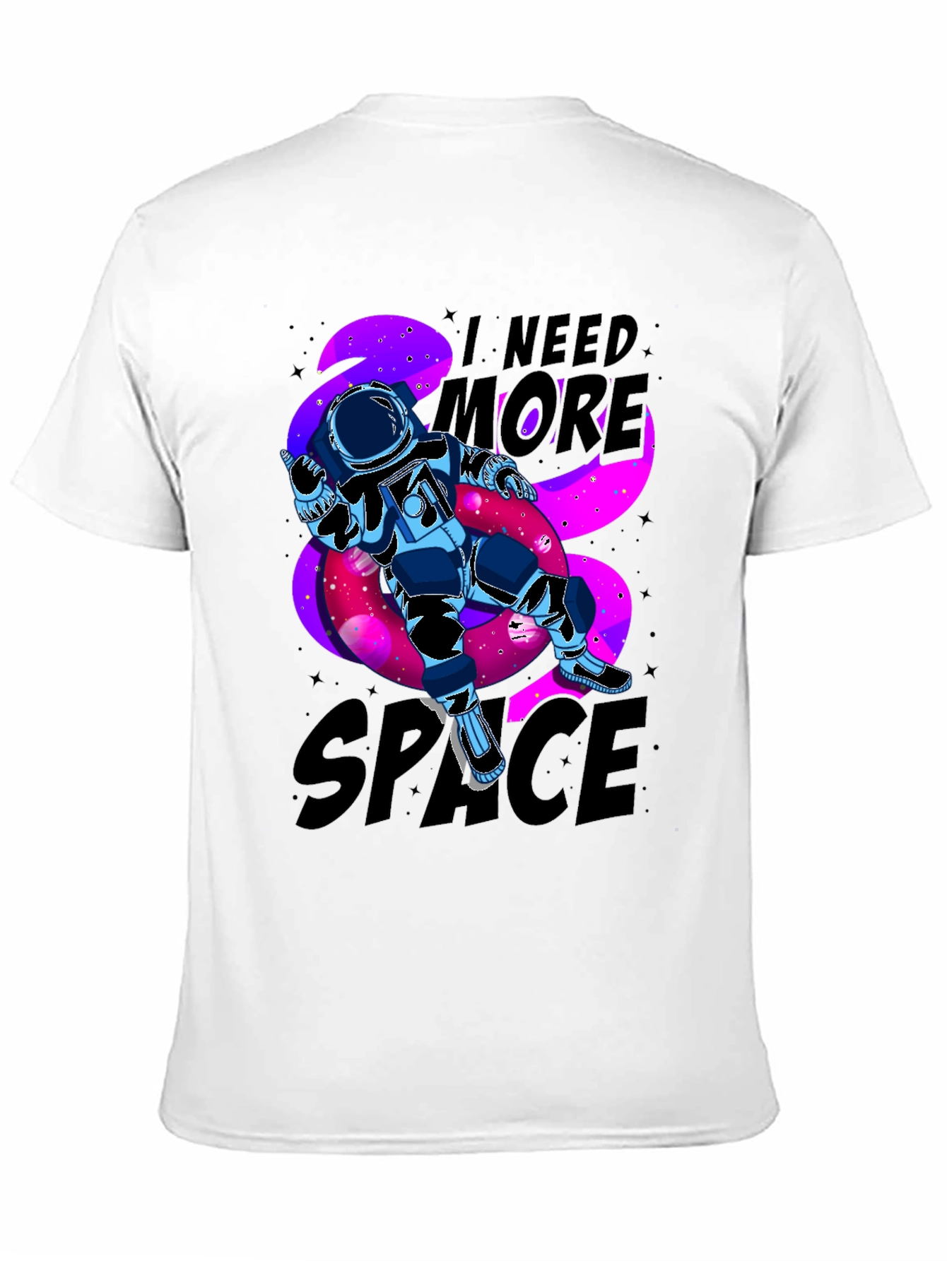 Black I Need More Space Astronaut Graphic T-Shirt view 11